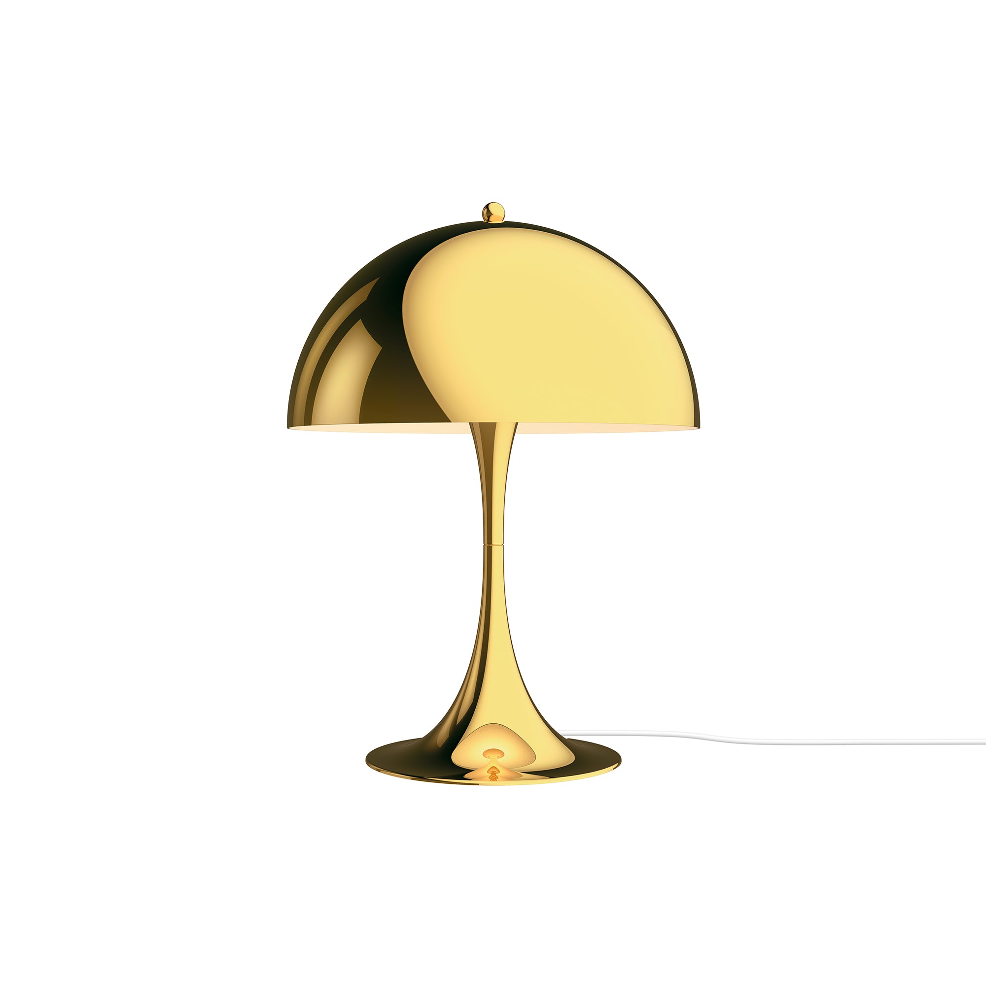 Panthella 320 Table Lamp: Metallised Brass + White