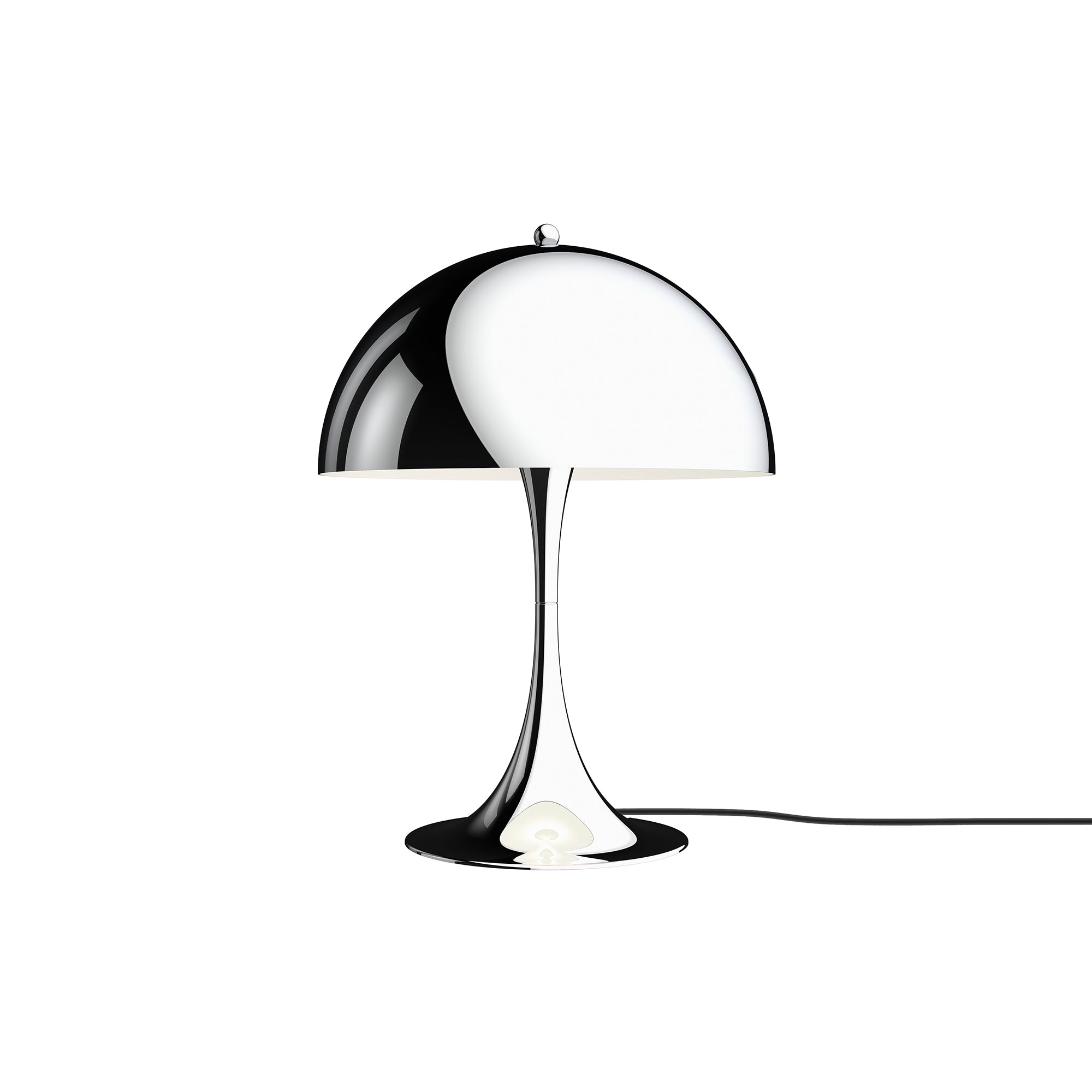 Panthella 320 Table Lamp: High Lustre Plated Chrome + Black