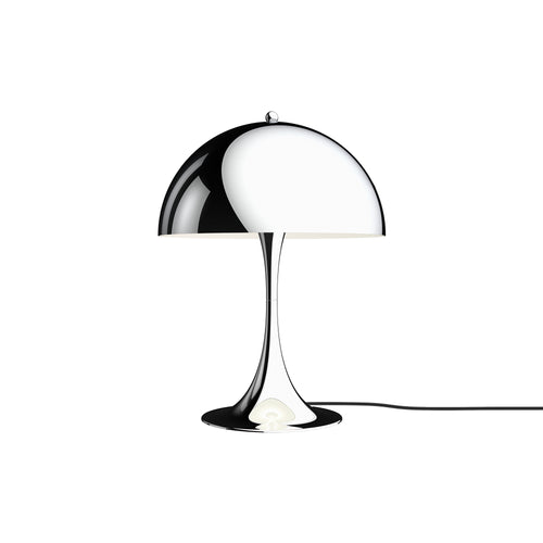 Panthella 320 Table Lamp: High Lustre Plated Chrome + Black