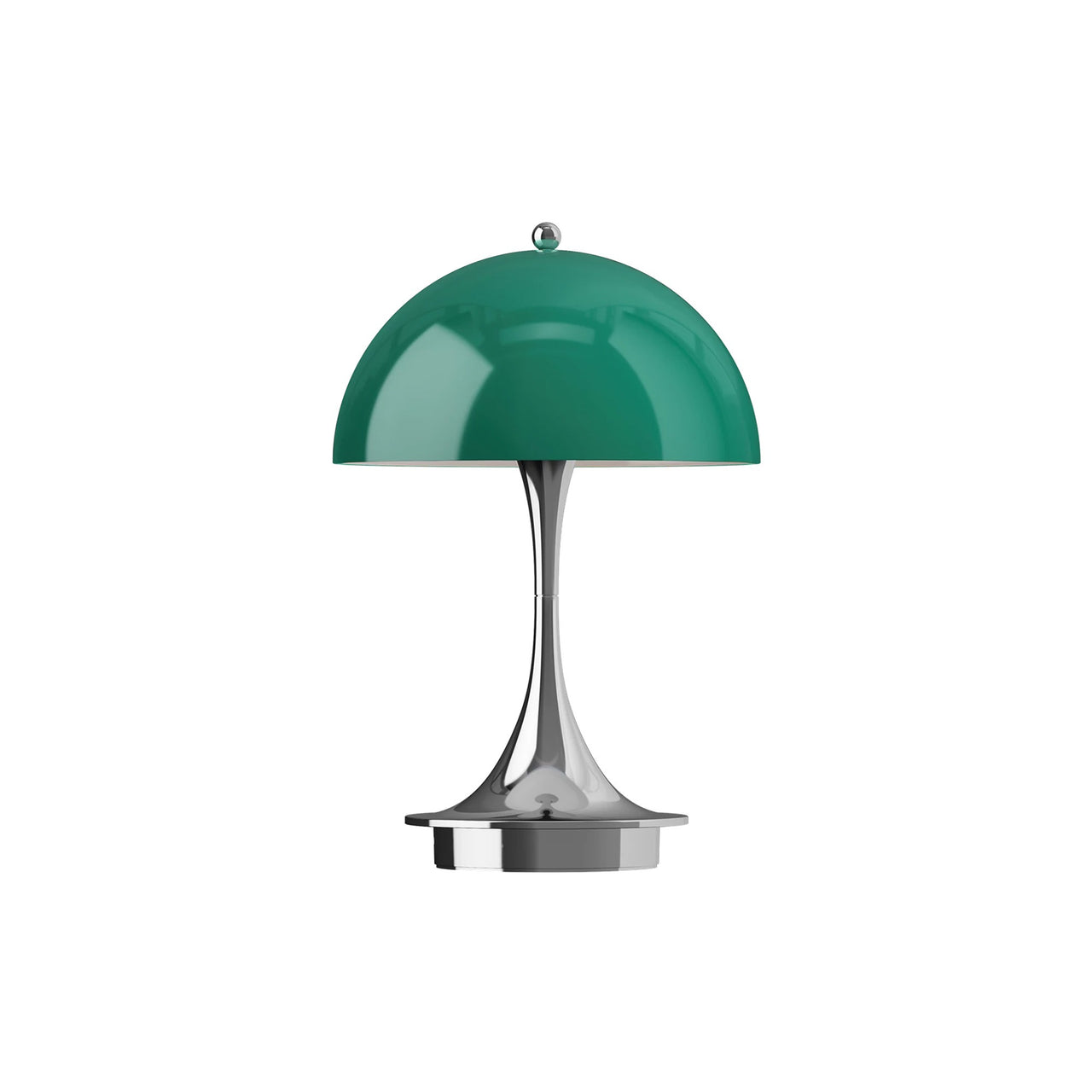 Panthella 160 Portable Table Lamp: Opal Green + Chrome