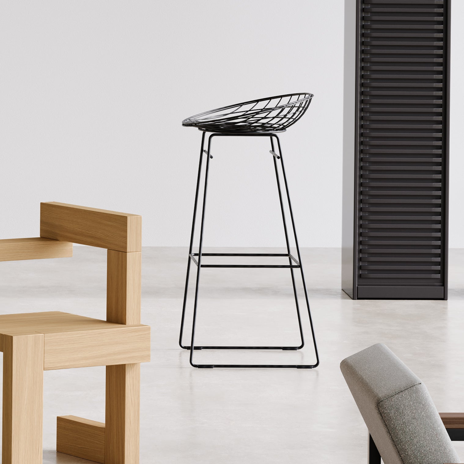Wire Bar + Counter Stool: LS
