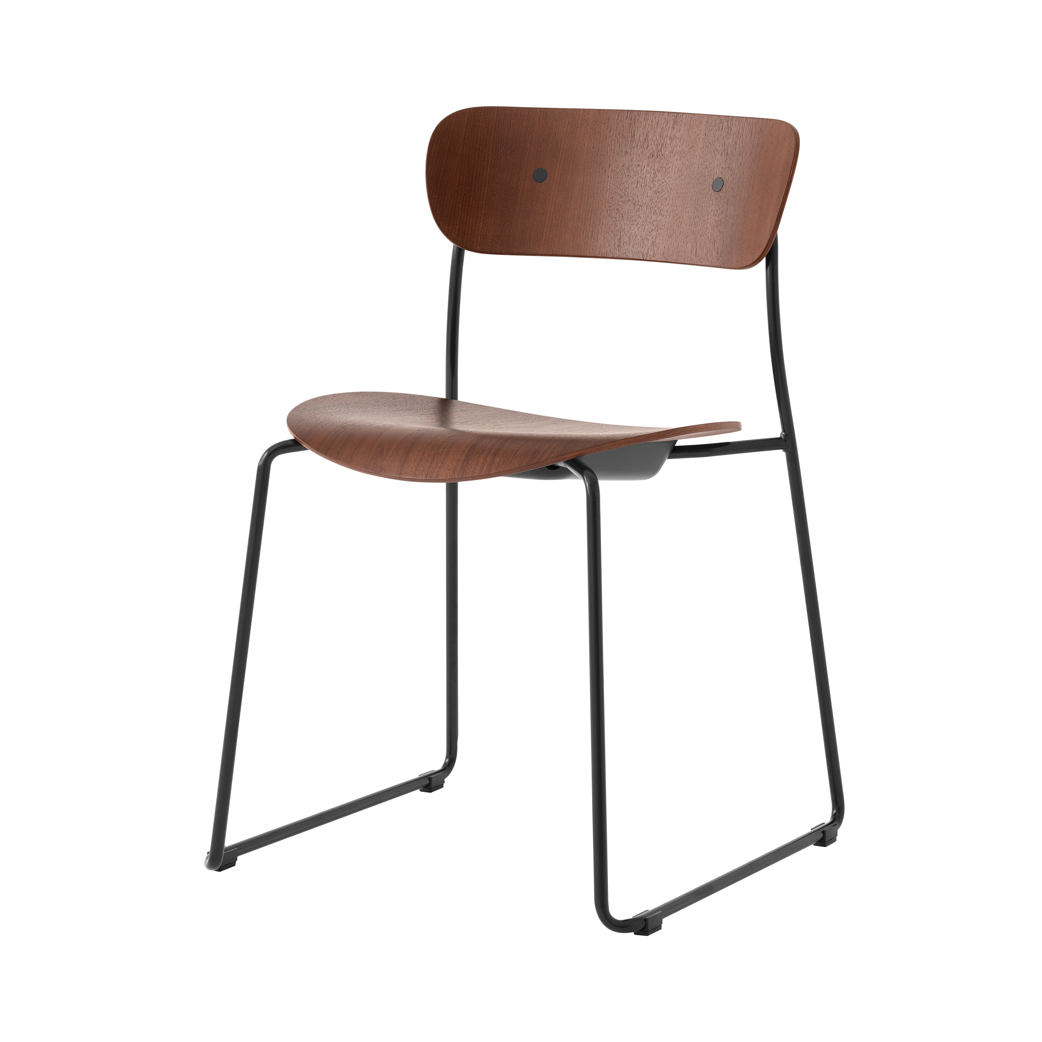 Pavilion AV51 Stacking Side Chair: Set of 2 + Lacquered Walnut