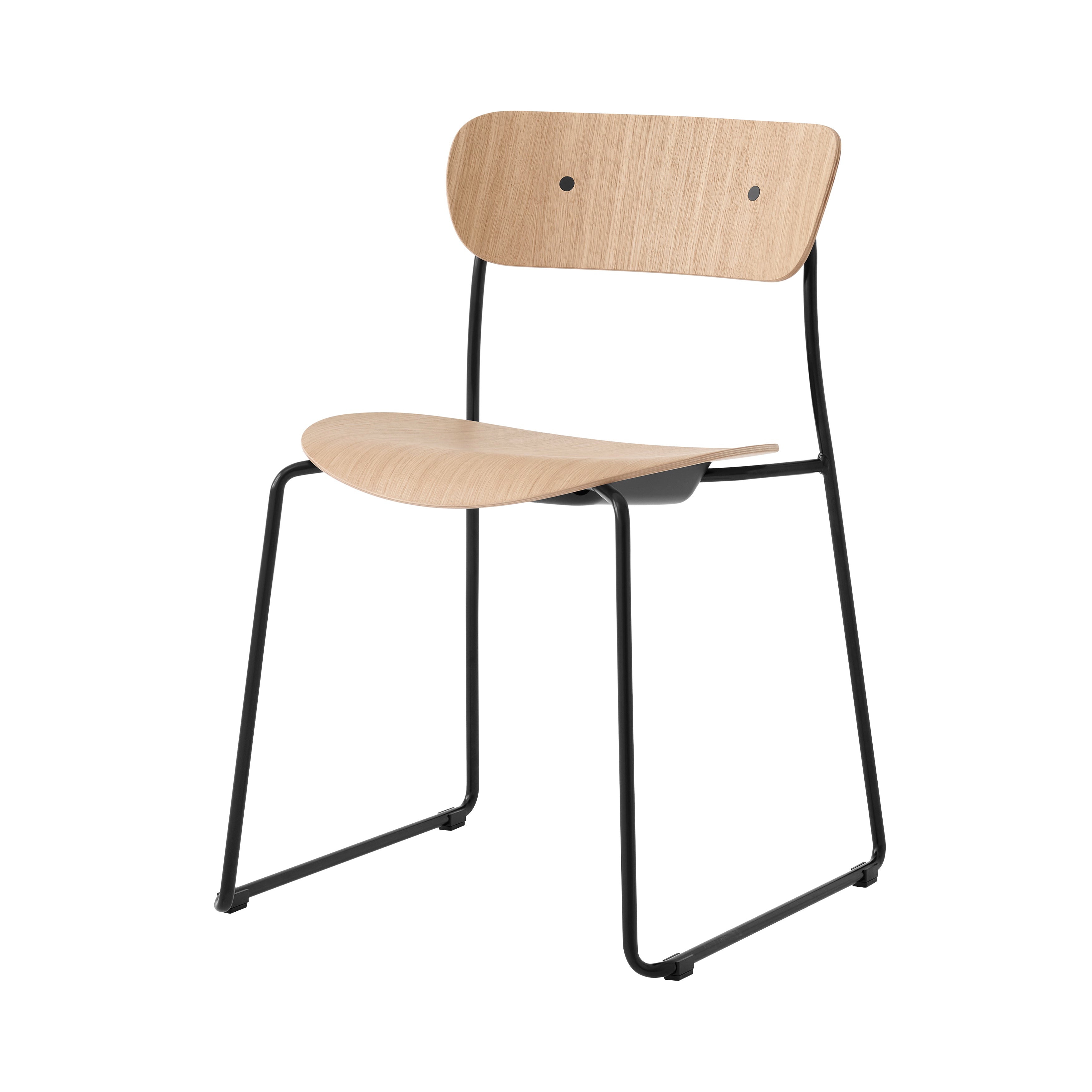 Pavilion AV51 Stacking Side Chair: Set of 2 + Lacquered Oak