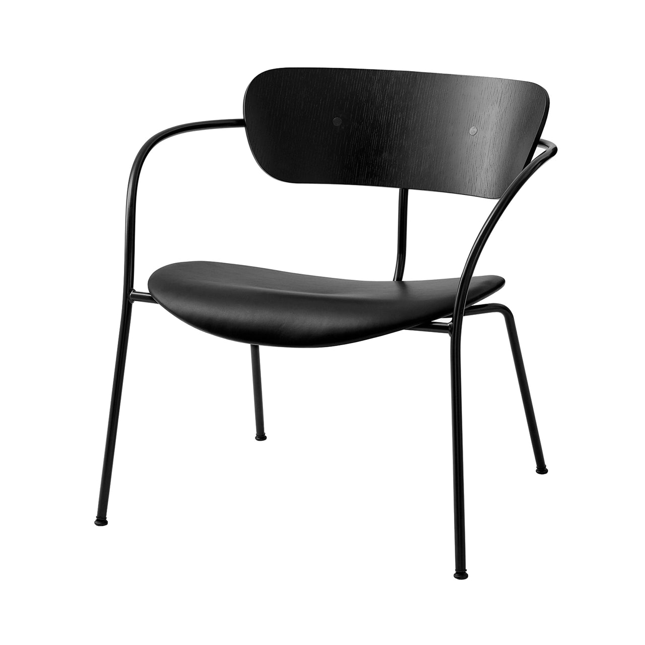 Pavilion Lounge Chair AV6: Upholstered + Black Lacquered Oak