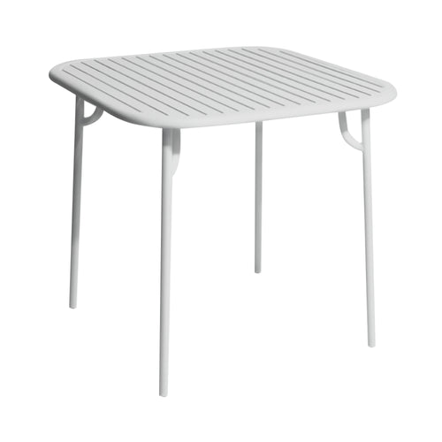Week-End Square Dining Table with Slats: Pearl grey