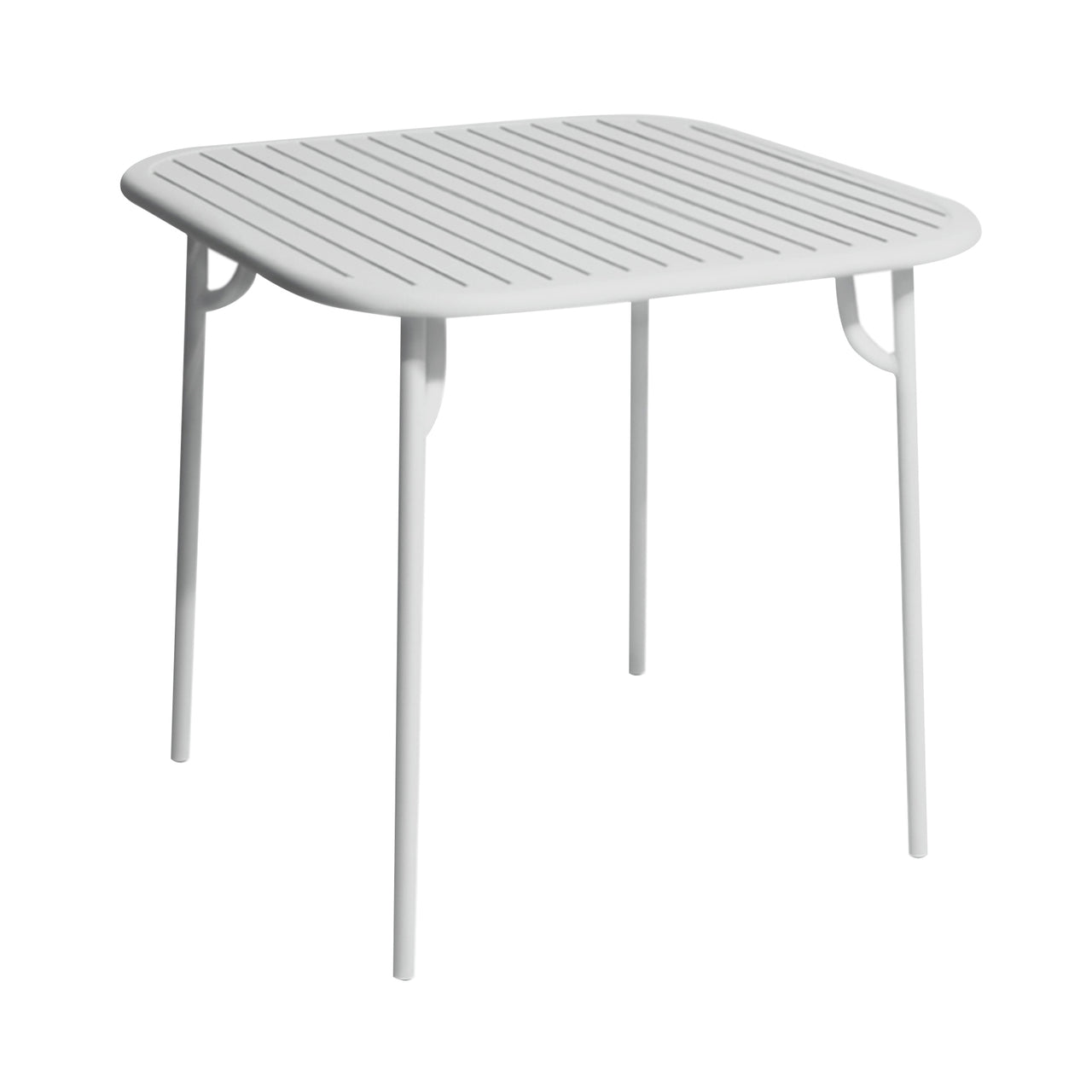 Week-End Square Dining Table with Slats: Pearl grey