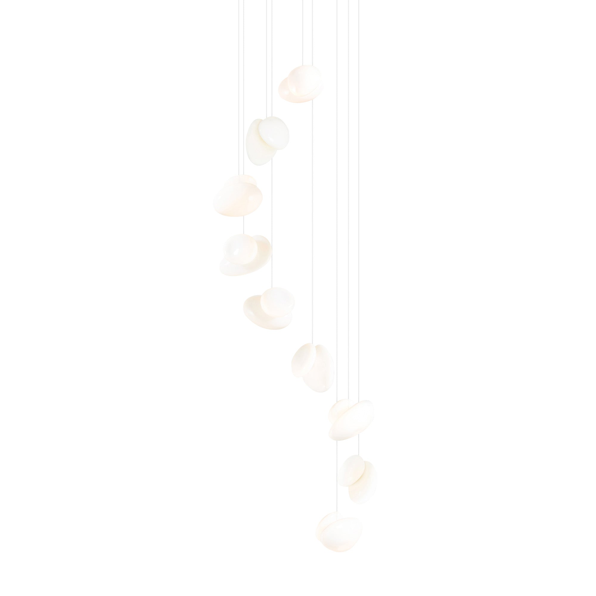 Pebble Chandelier 9: Helix + Pearl + White Sandtex