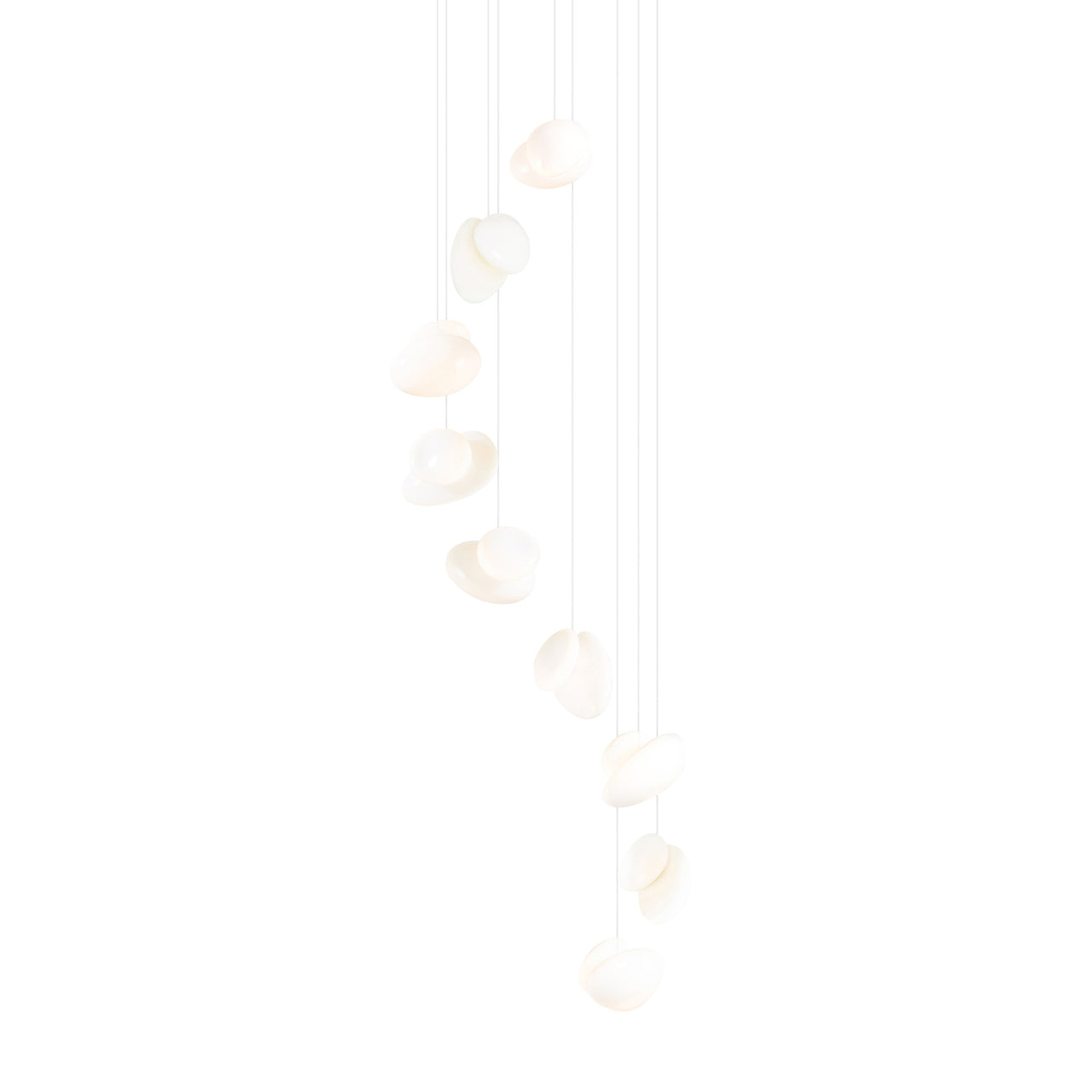 Pebble Chandelier 9: Helix + Pearl + White Sandtex
