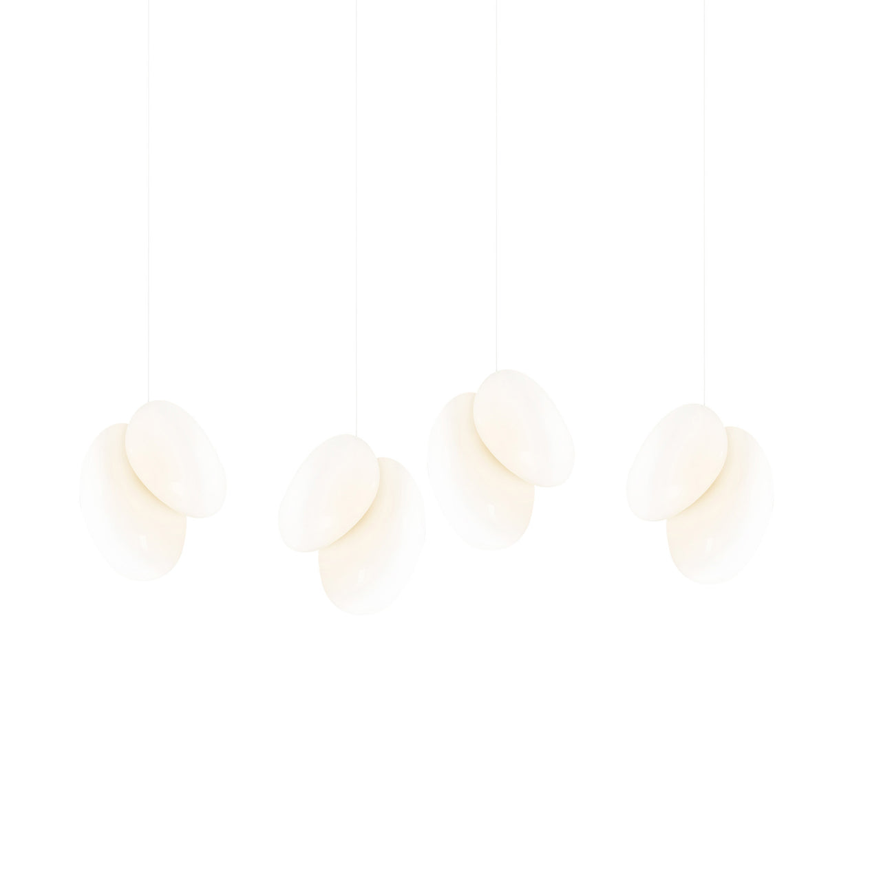 Pebble Linear 4 Pendant Light: A + Pearl + Pearl