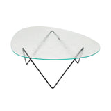 Pedrera Coffee Table: Transparent Structured Glass + Black