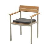 Pelagus Stacking Armchair: Light Ivory + With Charcoal Cushion