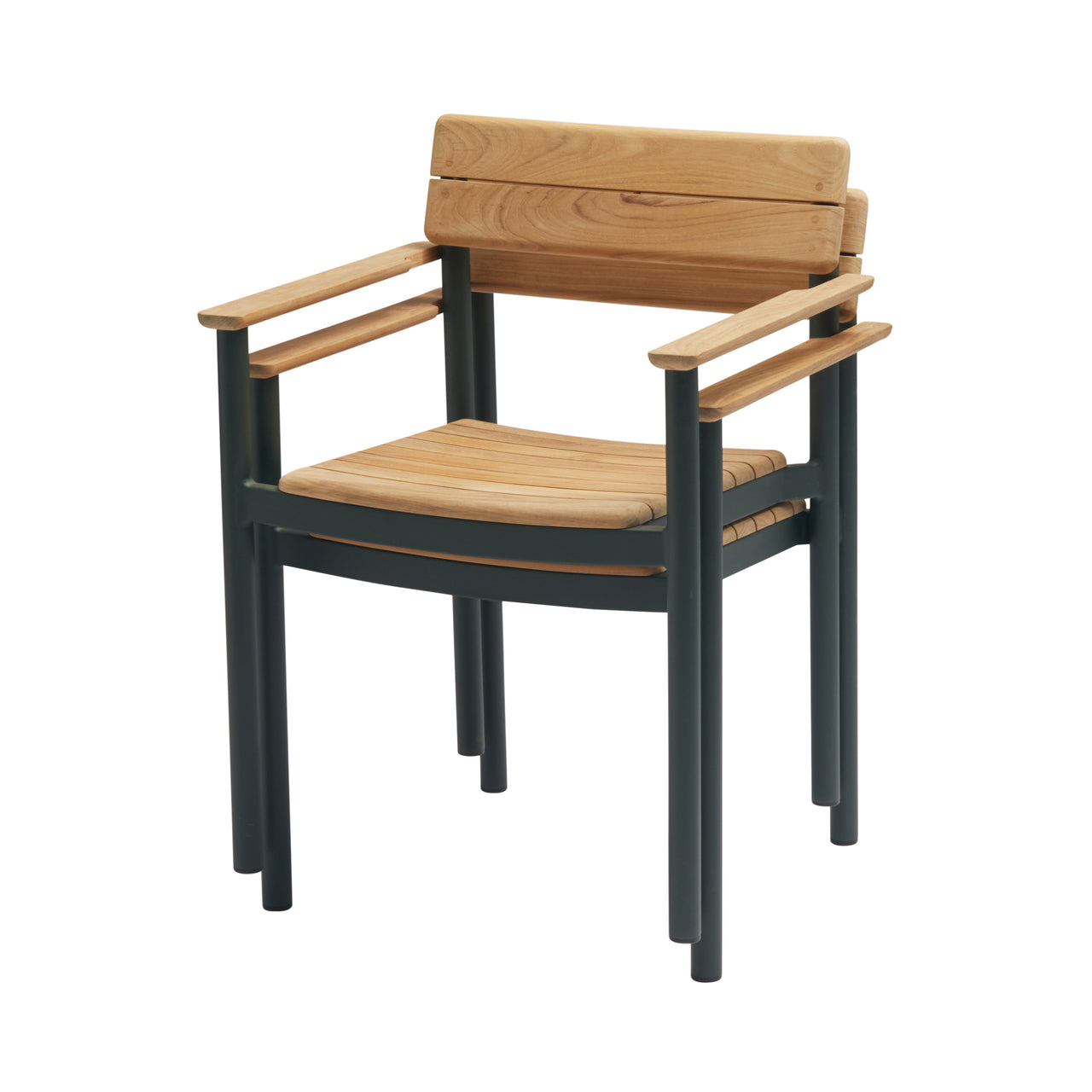 Pelagus Stacking Armchair: Hunter Green + Without Cushion