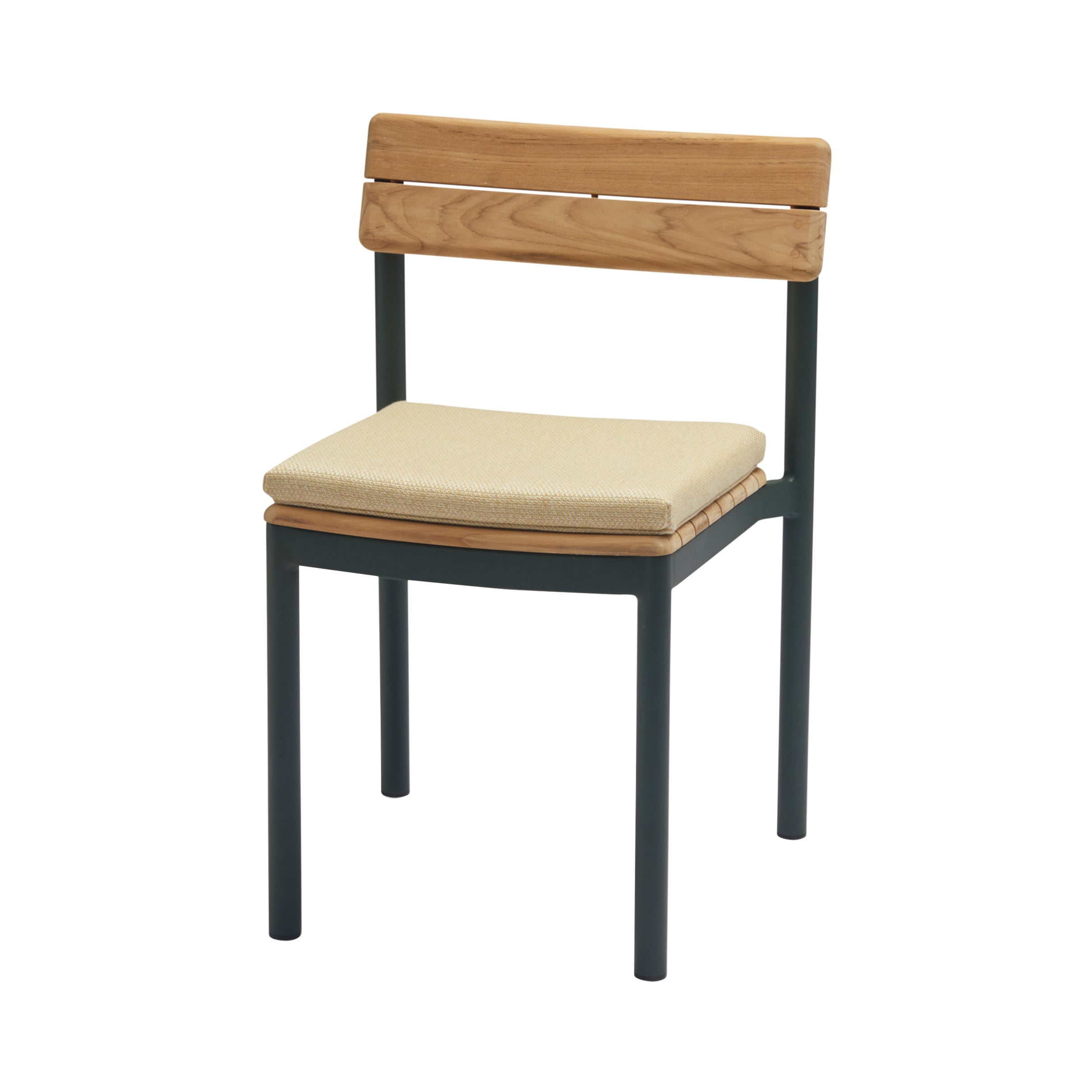 Pelagus Stacking Chair: Hunter Green + With Honey Yellow Cushion