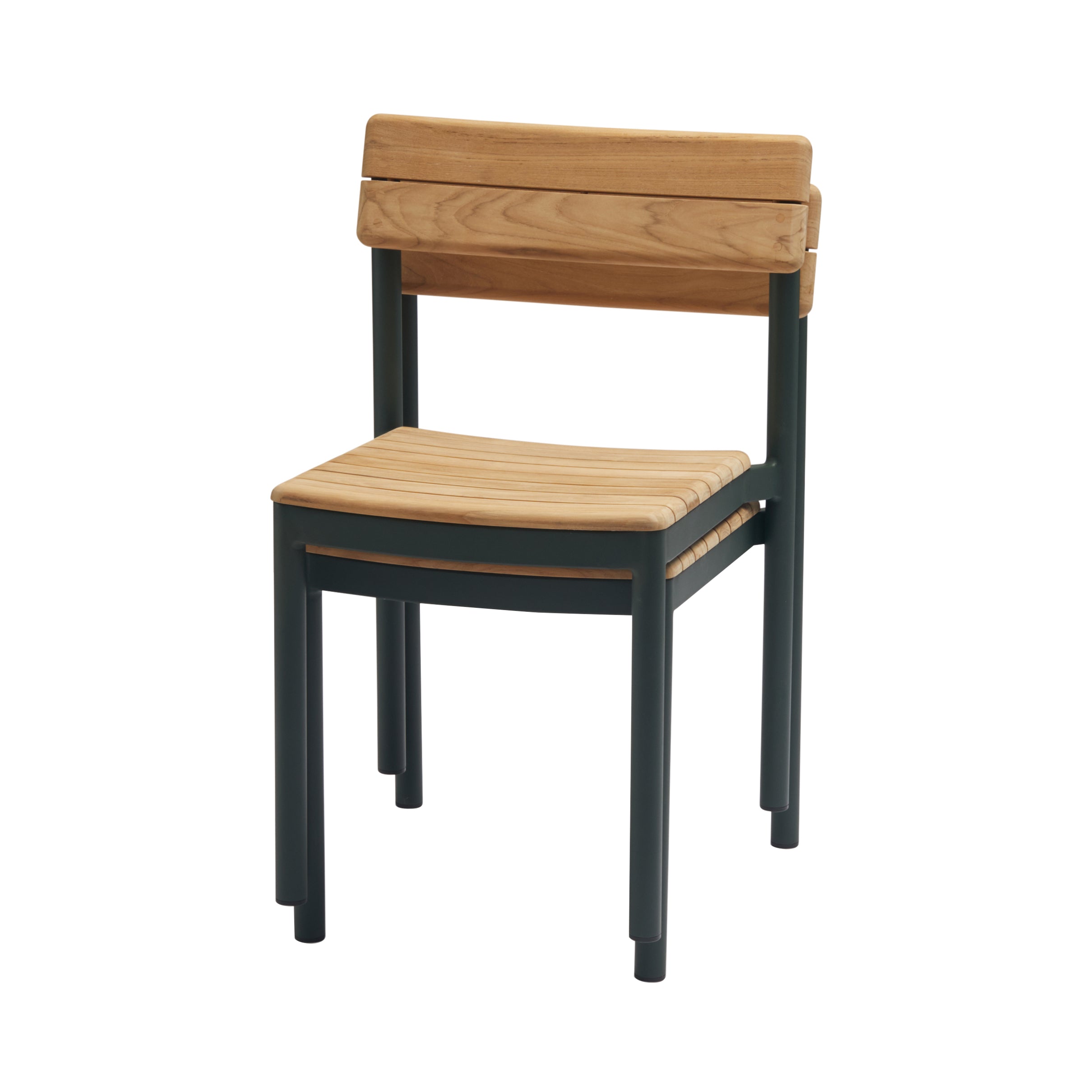 Pelagus Stacking Chair: Hunter Green + Without Cushion