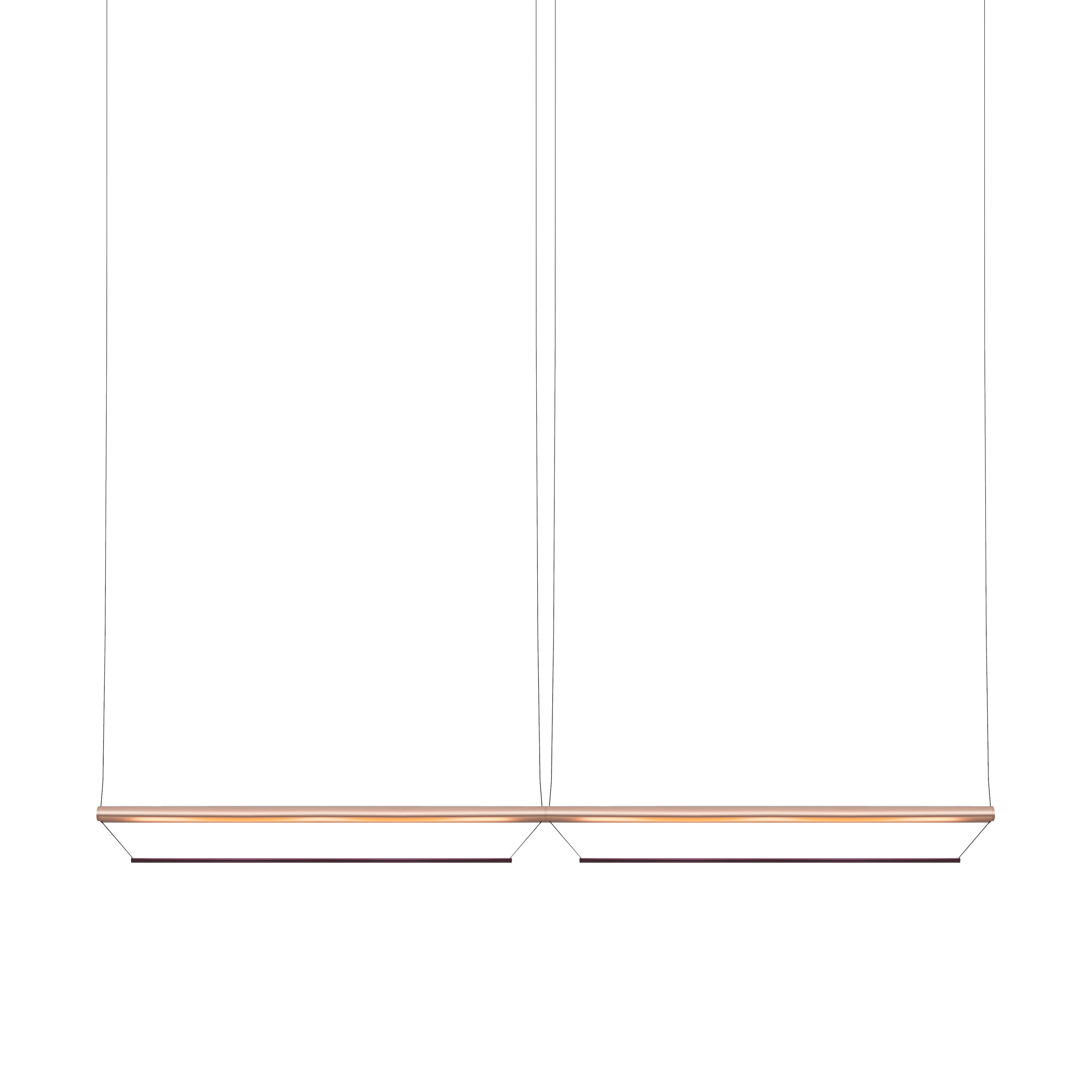 Tier 150 Horizontal Pendant Light: 2H + Anodized Copper + Amethyst