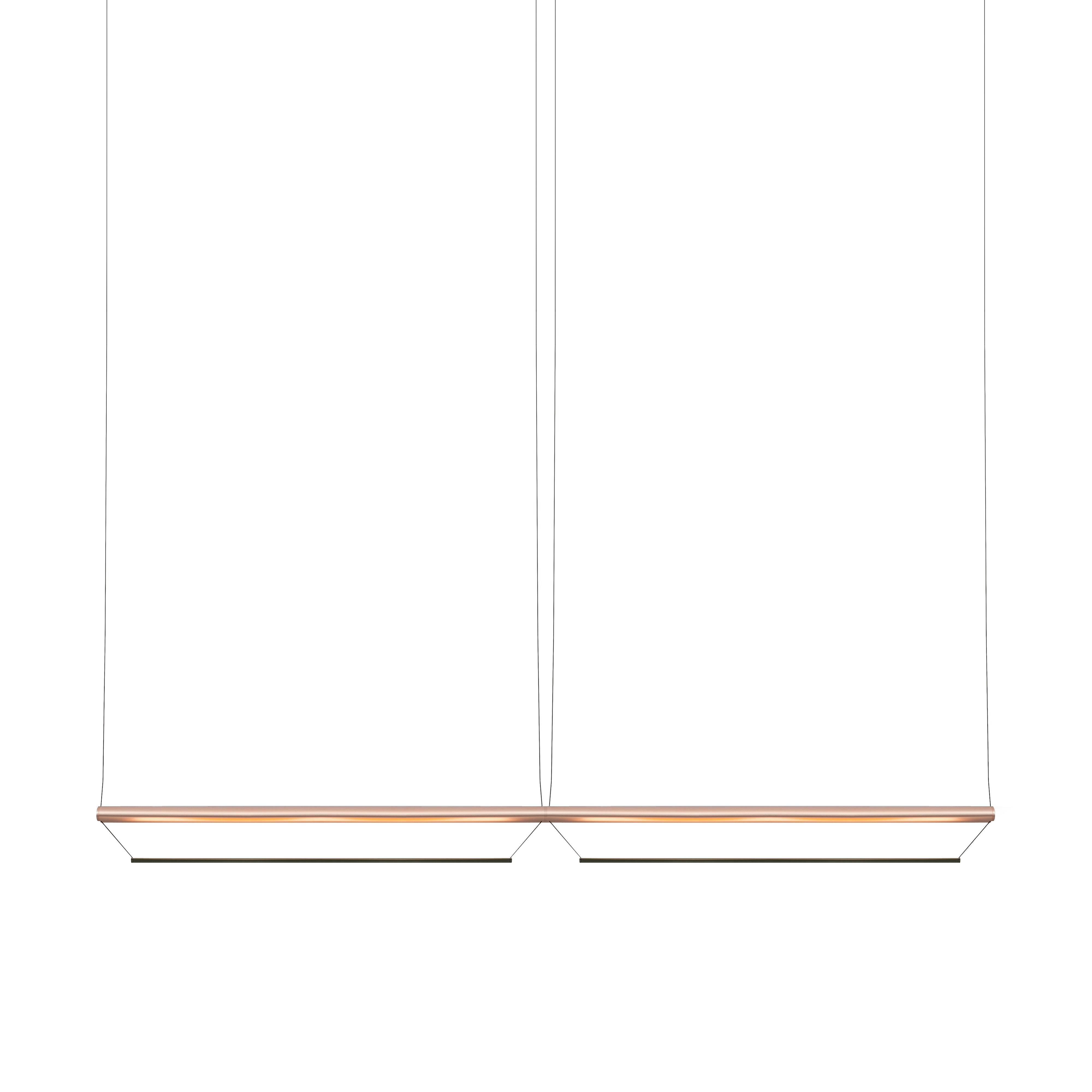 Tier 150 Horizontal Pendant Light: 2H + Anodized Copper + Emerald