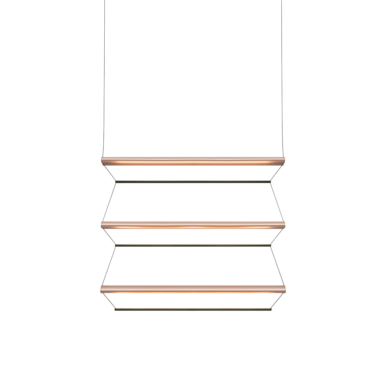Tier 100 Vertical Pendant Light: 3V + Anodized Copper + Emerald