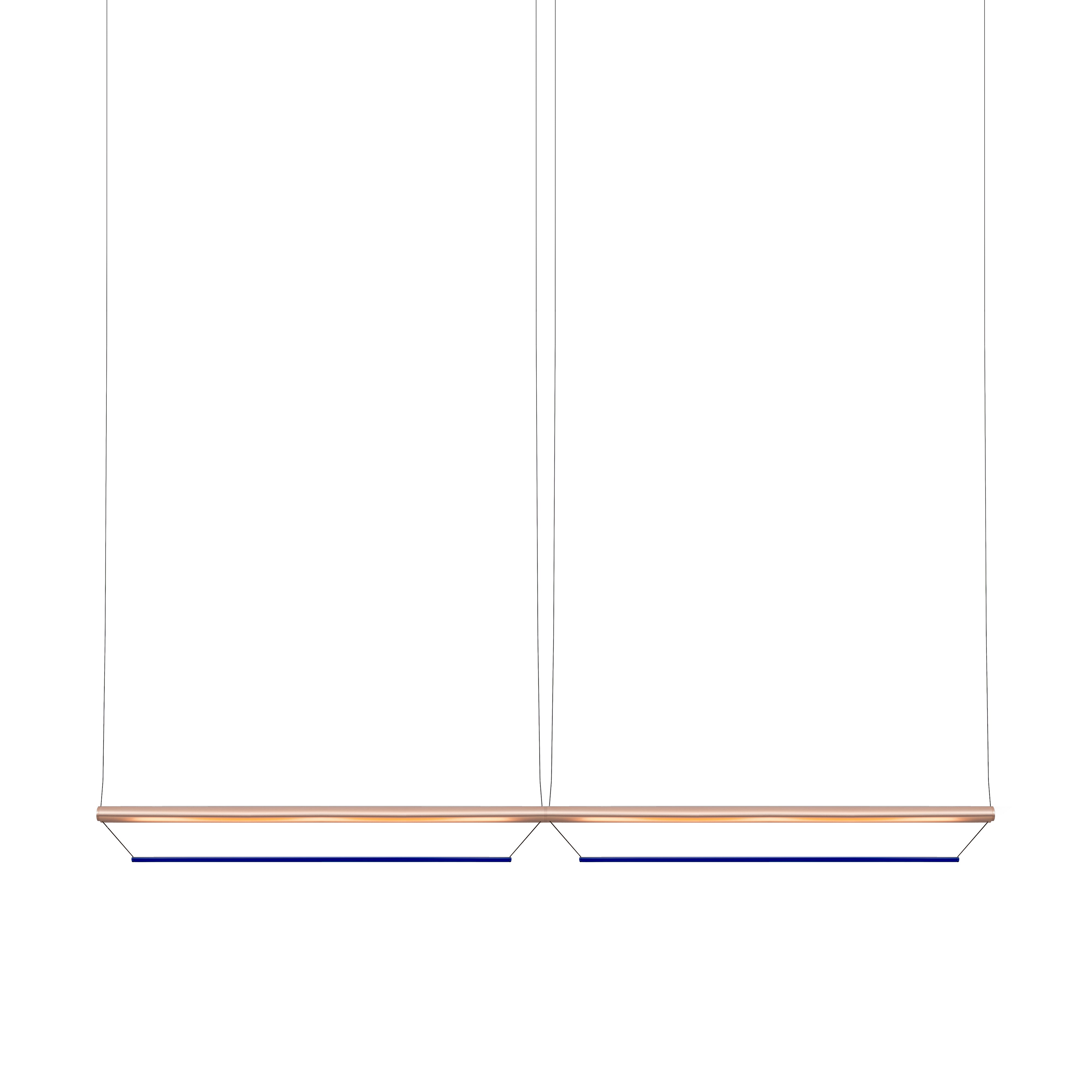 Tier 150 Horizontal Pendant Light: 2H + Anodized Copper + Sapphire