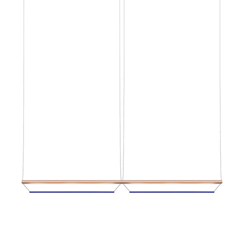 Tier 150 Horizontal Pendant Light: 2H + Anodized Copper + Sapphire