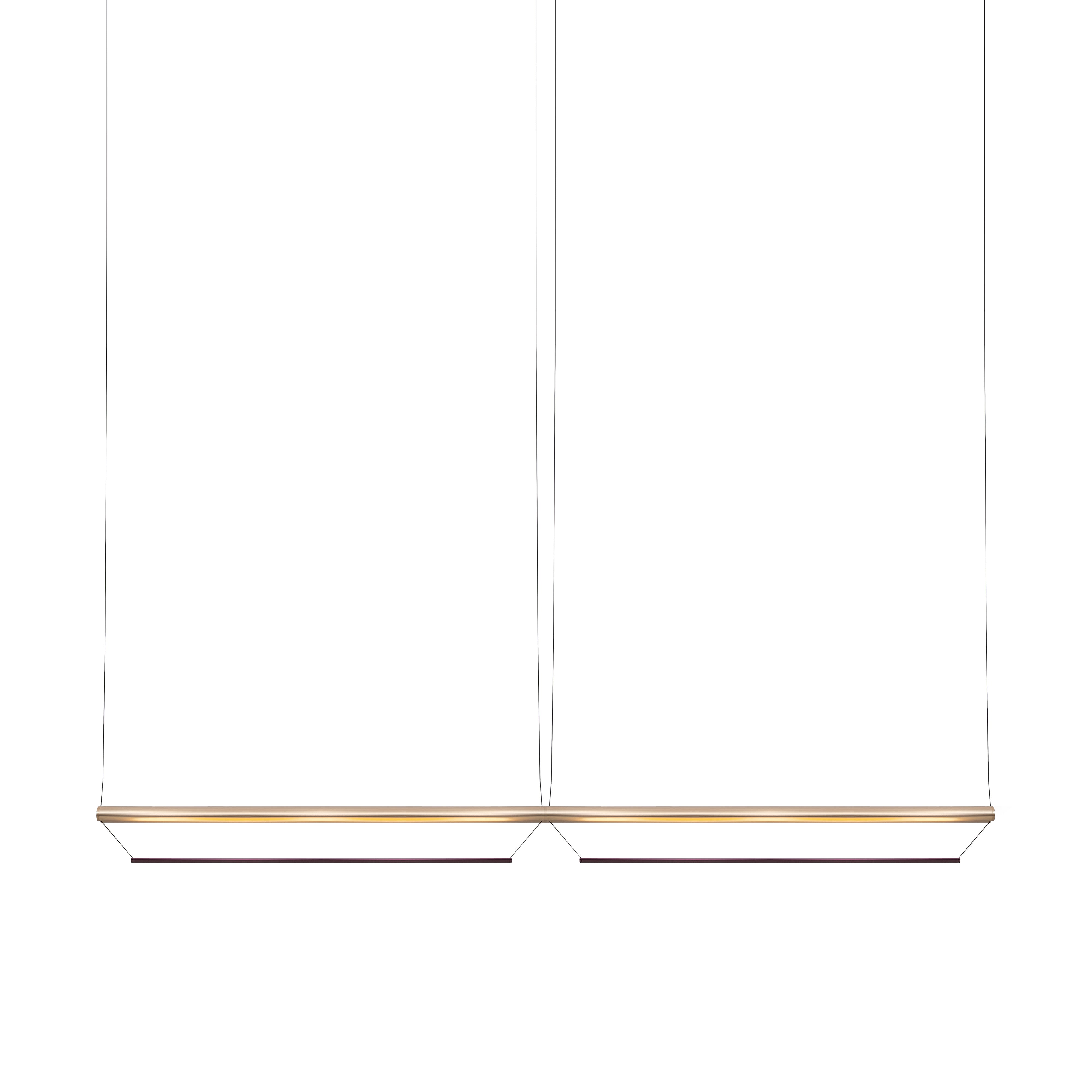 Tier 150 Horizontal Pendant Light: 2H + Anodized Gold + Amethyst