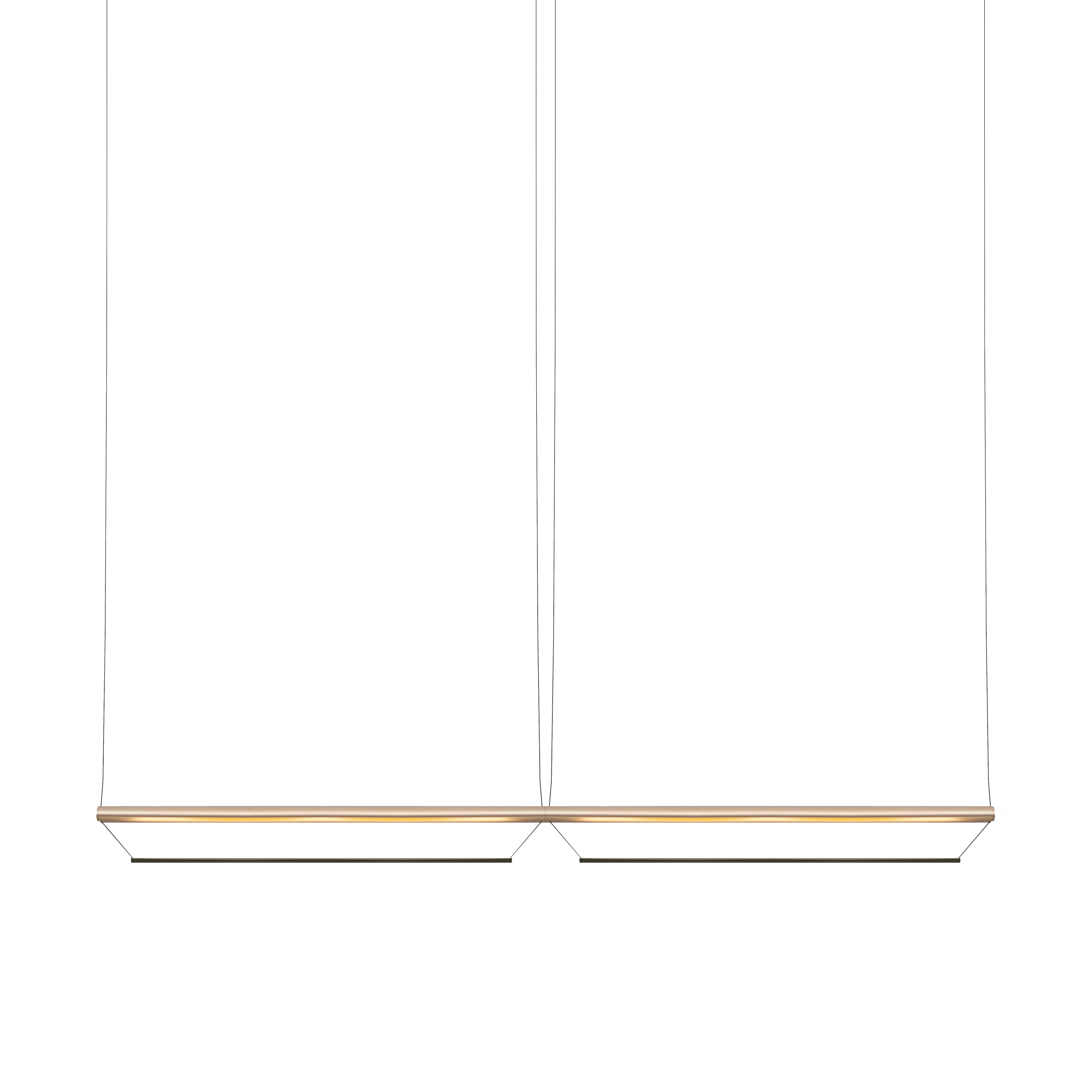 Tier 150 Horizontal Pendant Light: 2H + Anodized Gold + Emerald