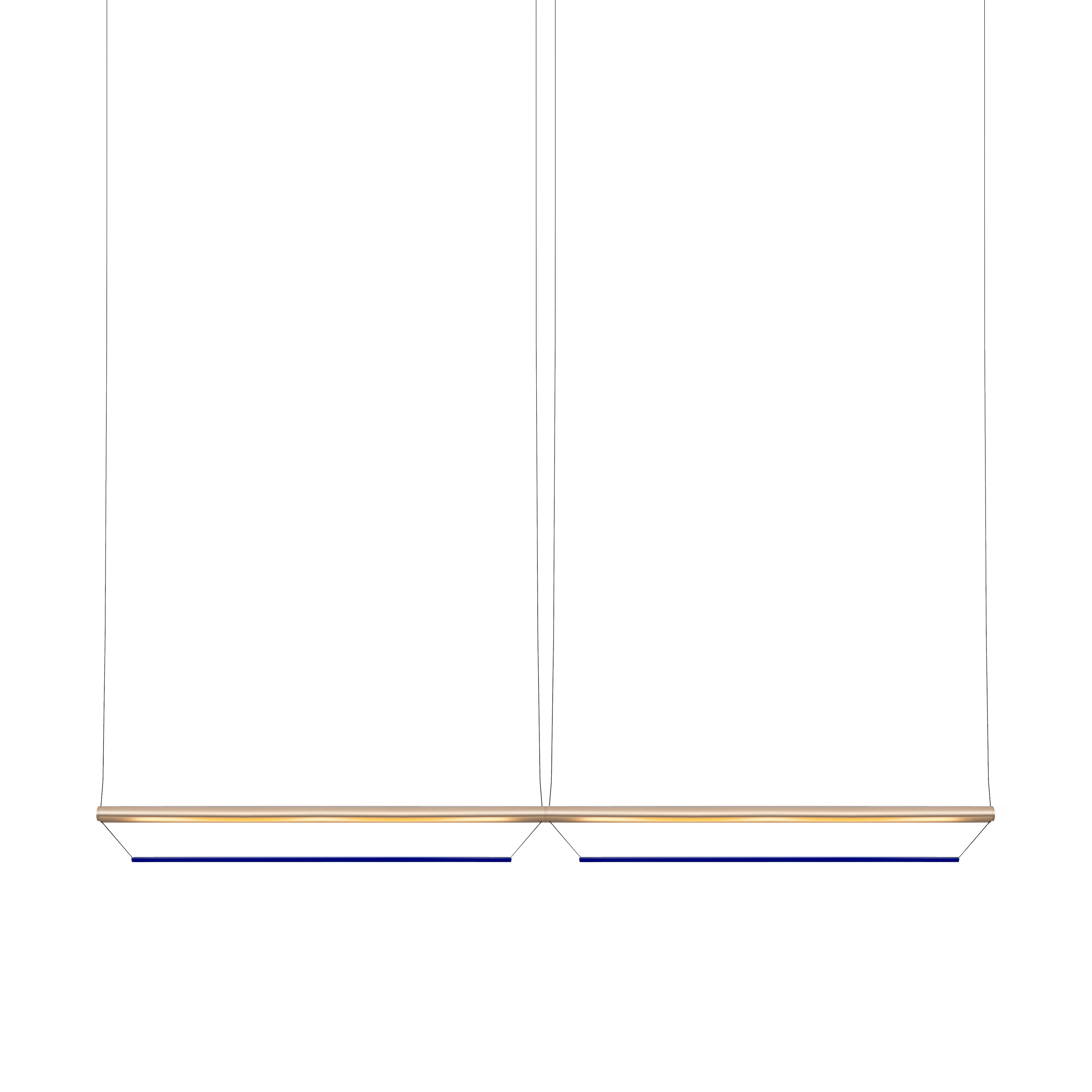 Tier 150 Horizontal Pendant Light: 2H + Anodized Gold + Sapphire