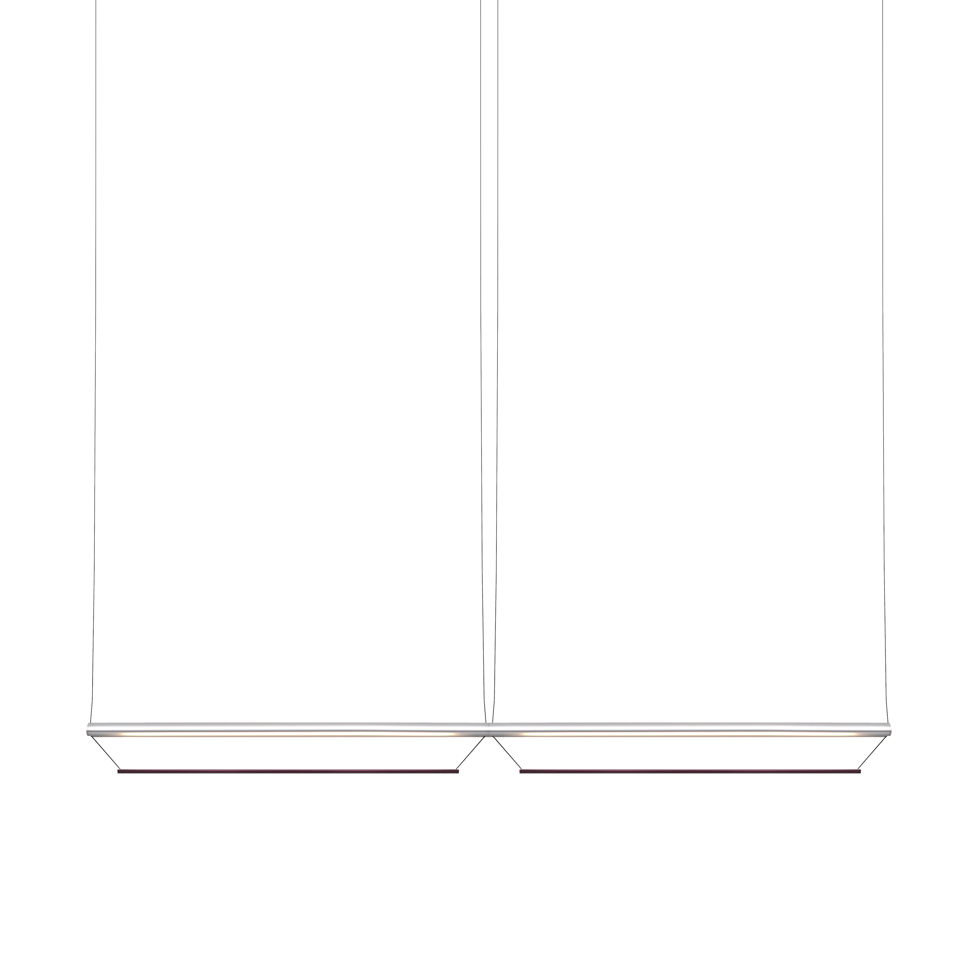 Tier 150 Horizontal Pendant Light: 2H + Anodized Silver + Amethyst