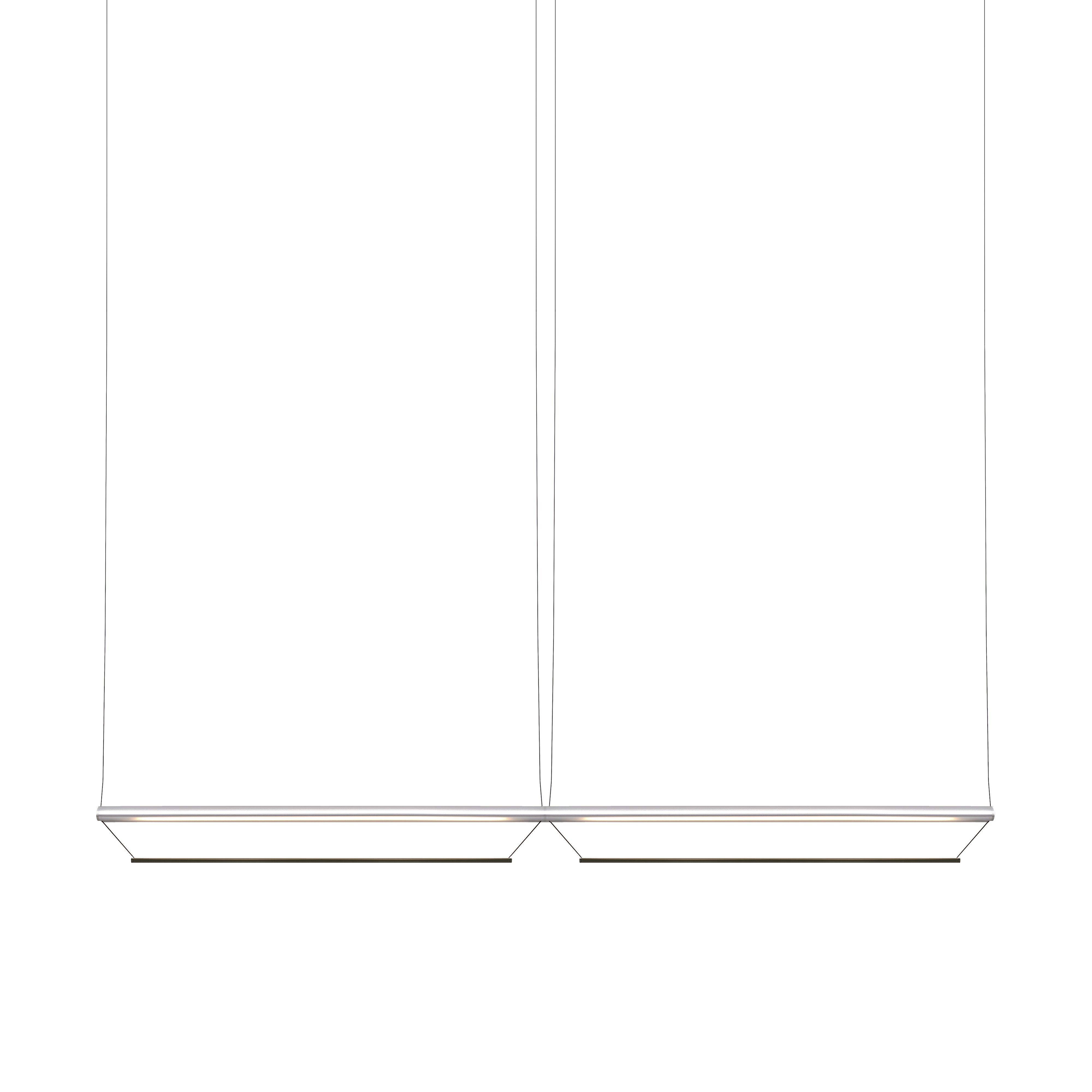 Tier 150 Horizontal Pendant Light: 2H + Anodized Silver + Emerald