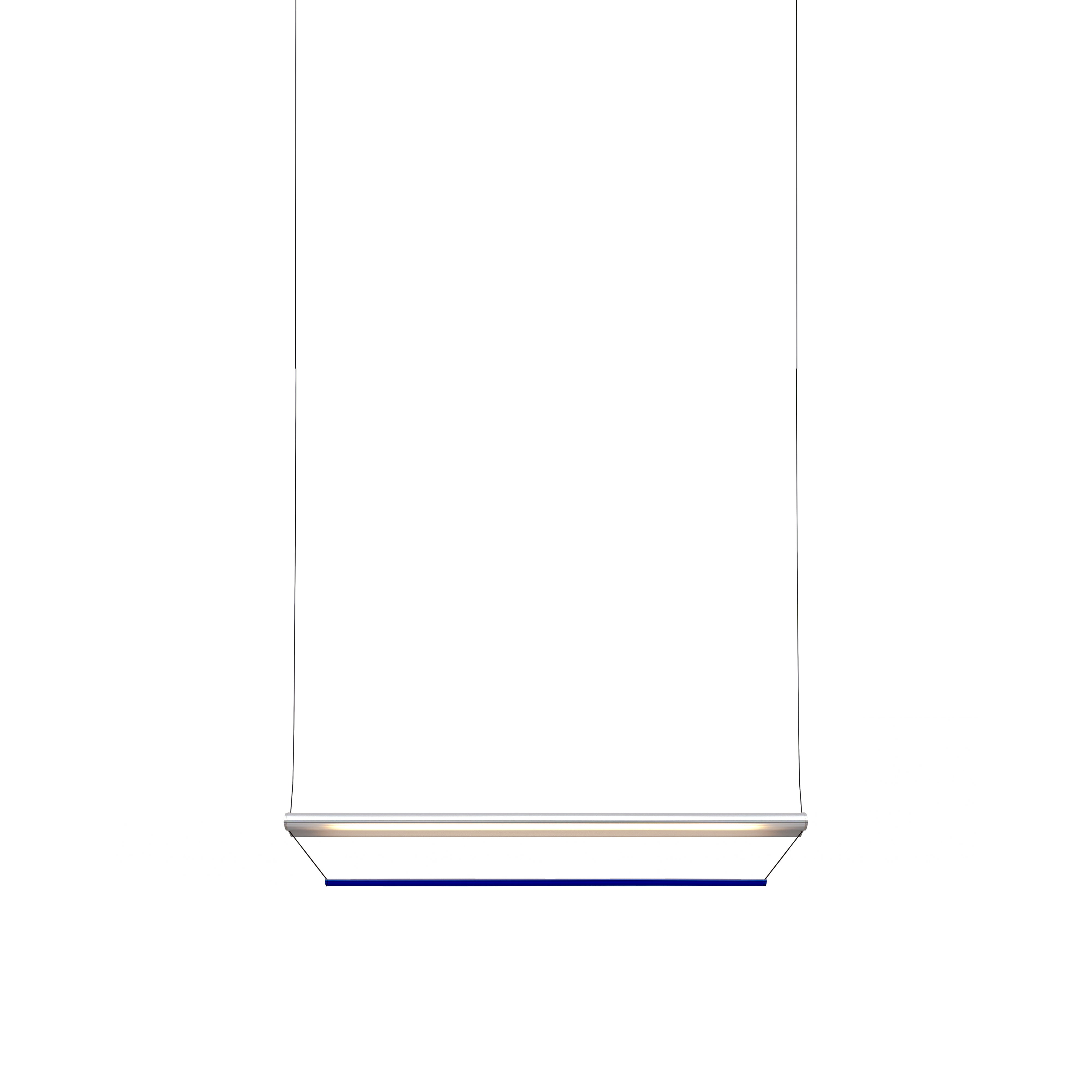 Tier 100 Pendant Light: Anodized Silver + Sapphire