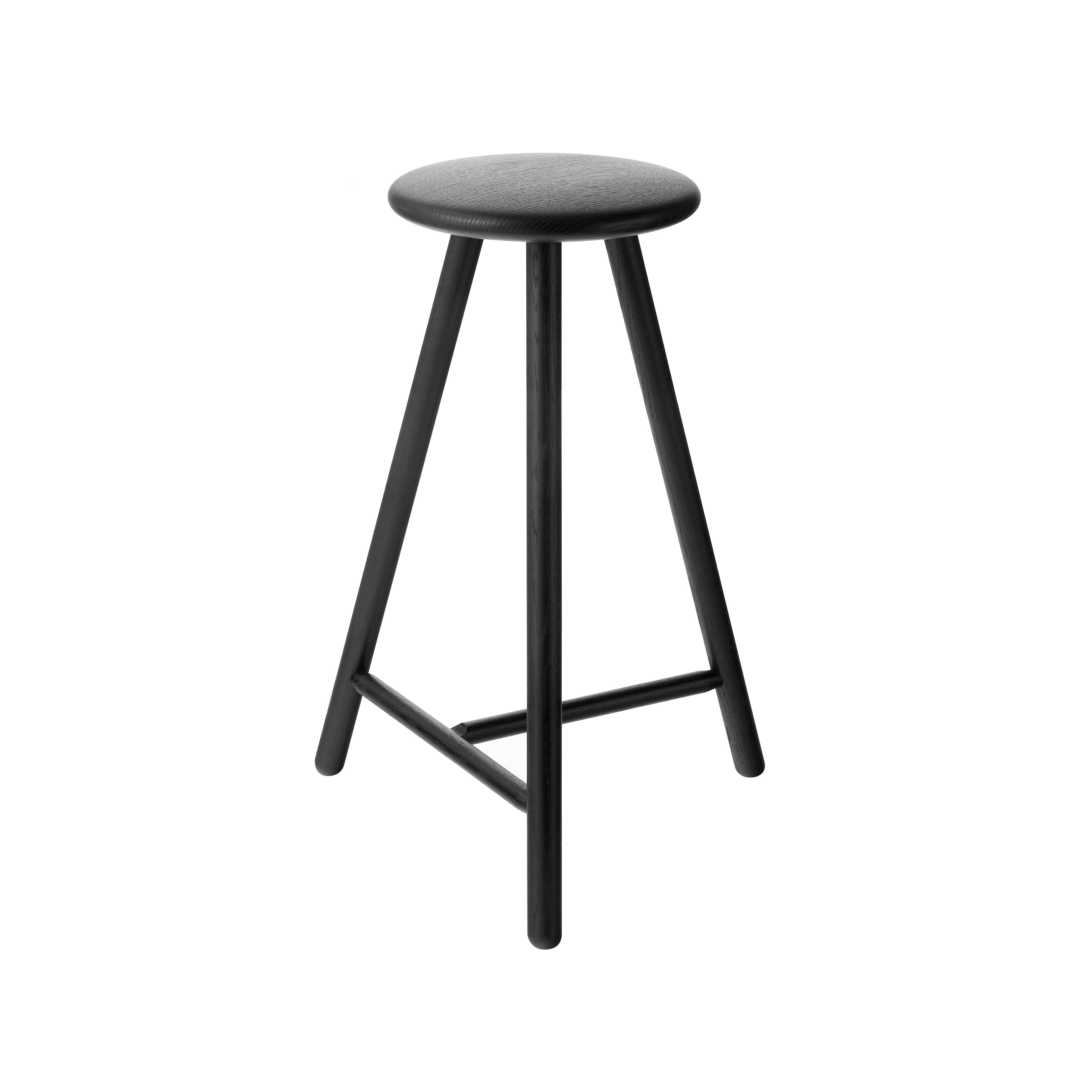 Perch Bar Stool: Low + Black Stained Oak