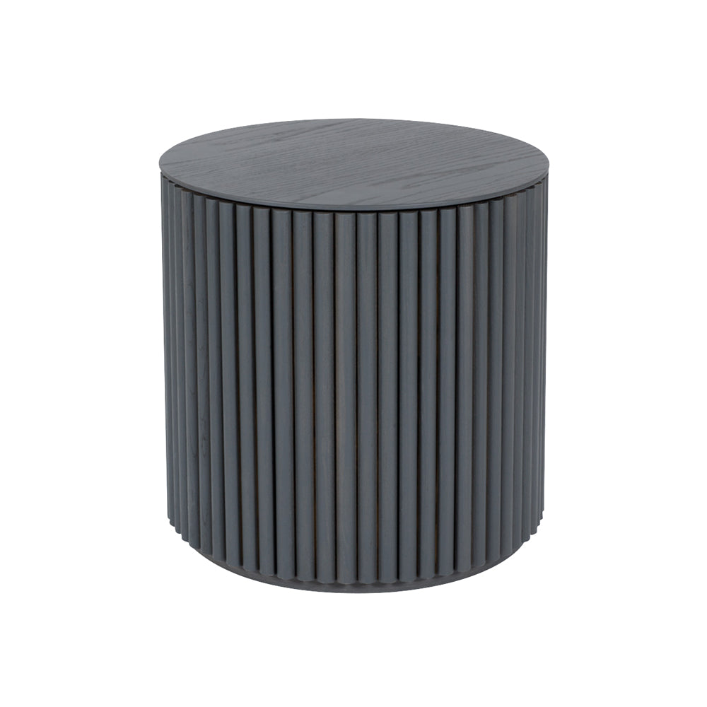 Petit Palais Side Table: Low + Dark Grey Stained Ash + Dark Grey Stained Ash