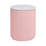 Petit Palais Side Table: High + Carrara Marble + Dusty Pink Stained Ash