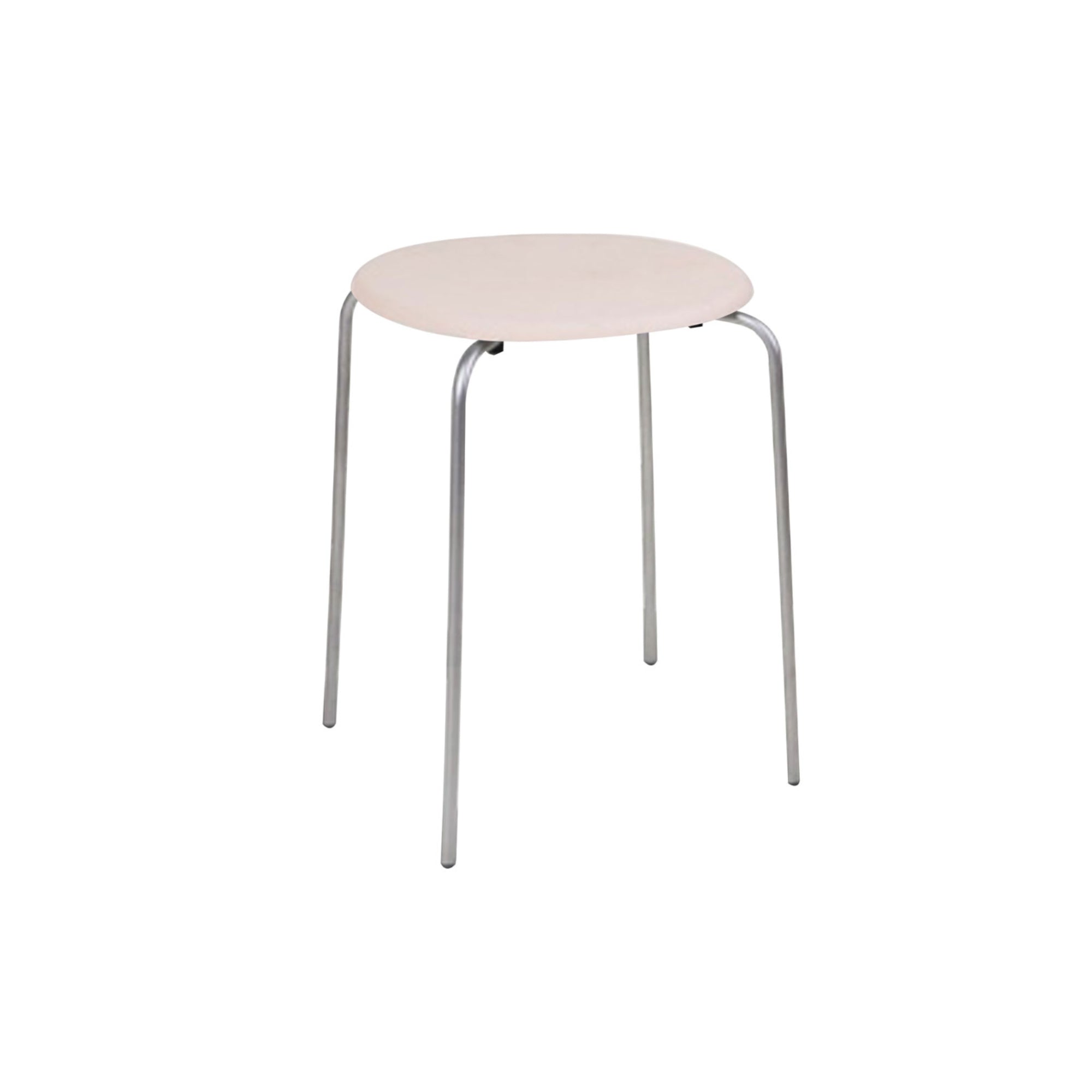 Petit Rond Stool: Upholstered + Natural Leather