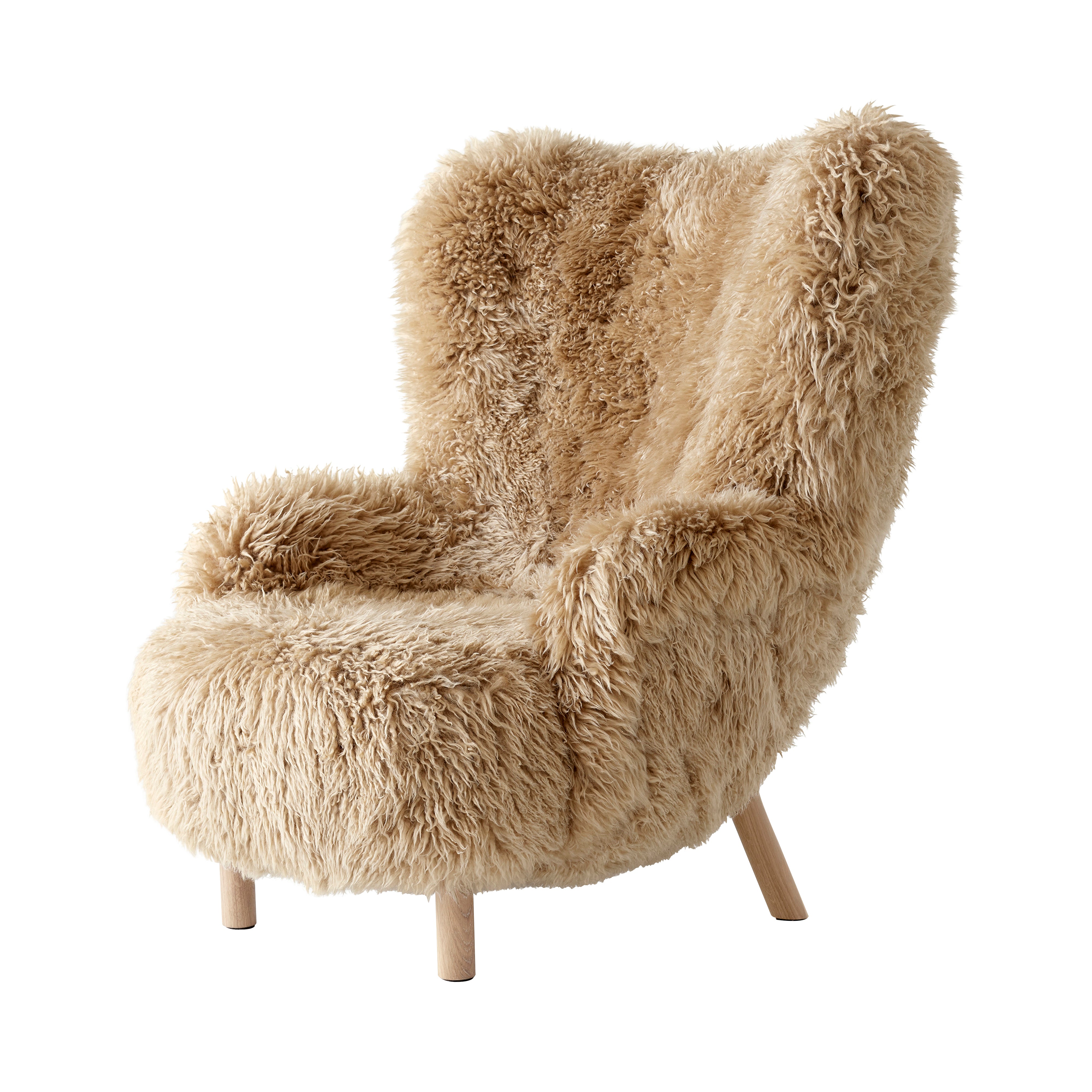 Petra Lounge Chair: VB3 + Oiled Oak + Sheepskin Honey