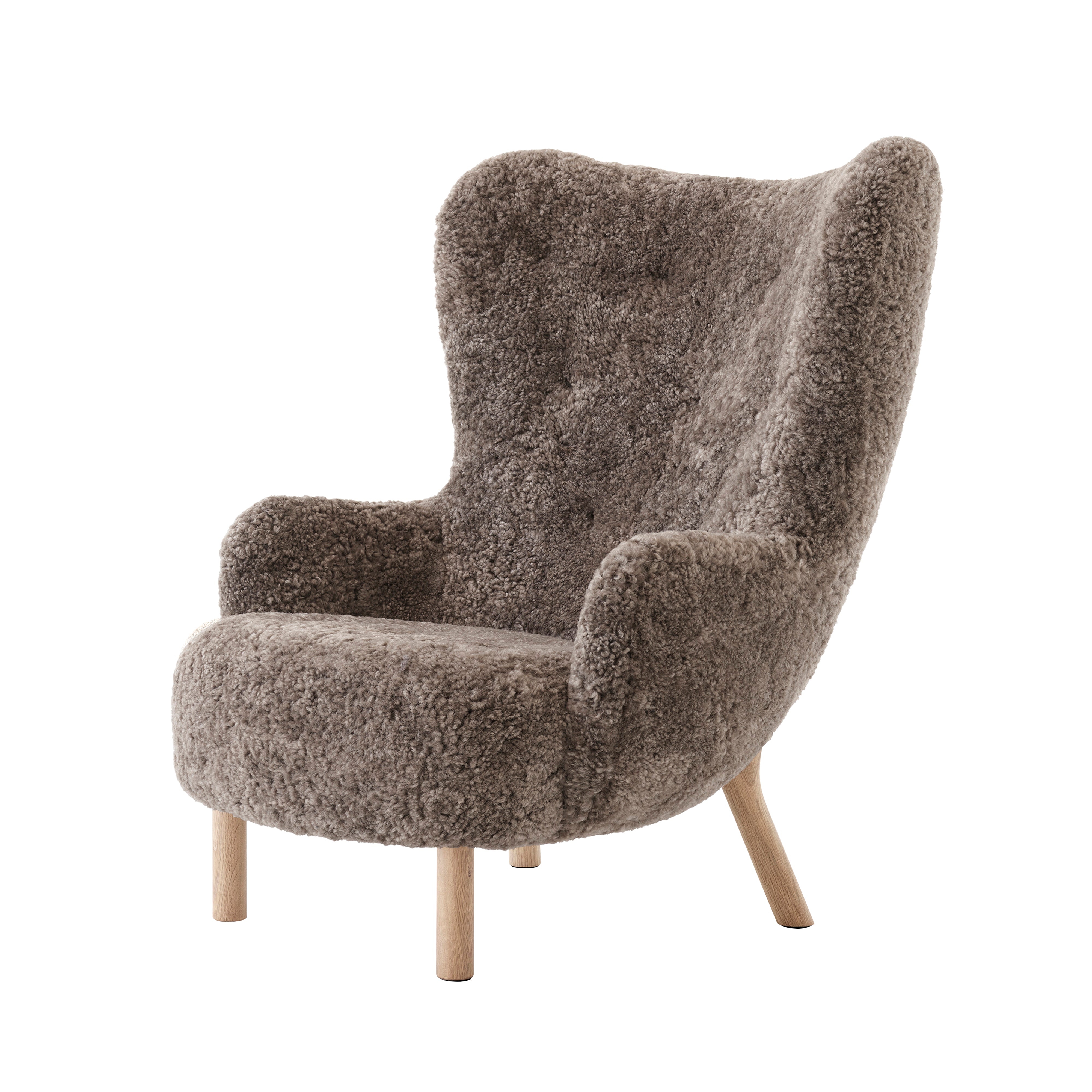 Petra Lounge Chair: VB3 + Oiled Oak + Sheepskin Sahara