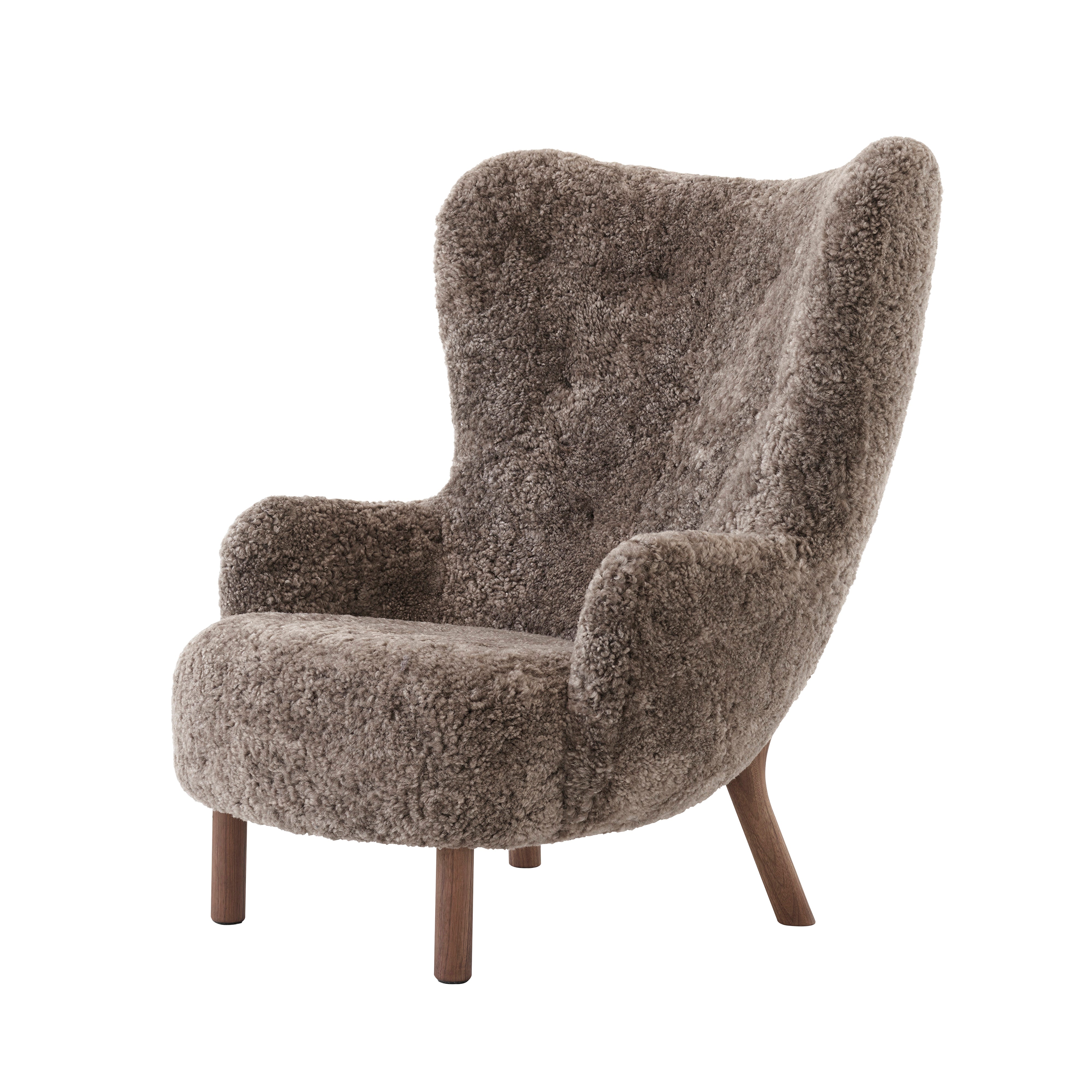 Petra Lounge Chair: VB3 + Oiled Walnut + Sheepskin Sahara