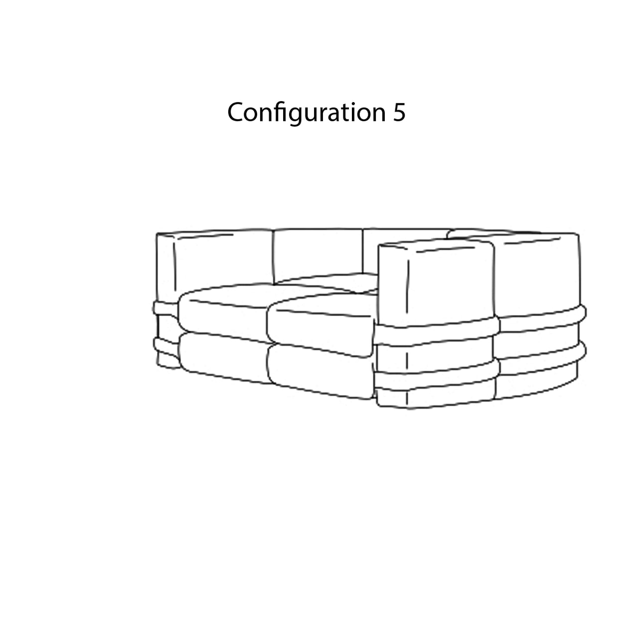 Pillow Modular Sofa: Fabric + Configuration 5