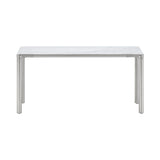 Piloti Alu Table: Large + High + White Carrara + Brushed Aluminum