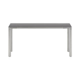 Piloti Alu Table: Large + High + Black + Brushed Aluminum