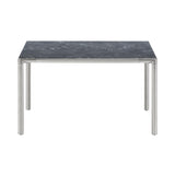 Piloti Alu Table: Square + High + Black Marquina + Brushed Aluminum