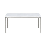 Piloti Alu Table: Square + Low + White Carrara + Brushed Aluminum