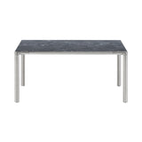 Piloti Alu Table: Square + Low + Black Marquina + Brushed Aluminum