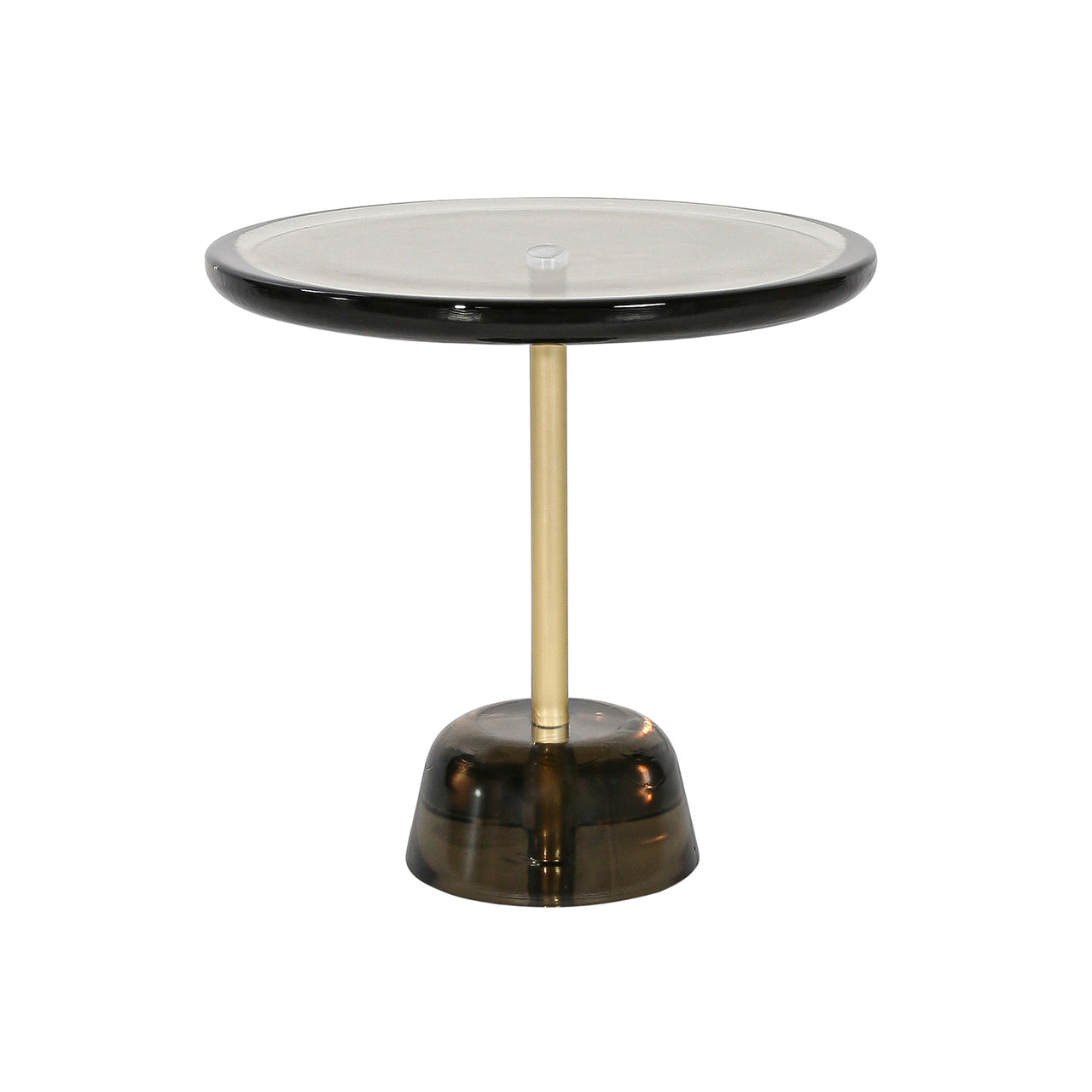 Pina Table: Low + Light Grey + Brass