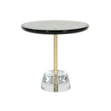 Pina Table: Low + Green + Transparent + Brass