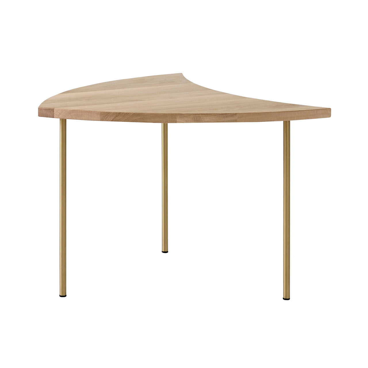 Pinwheel Table HM7: Oiled Oak + Brass