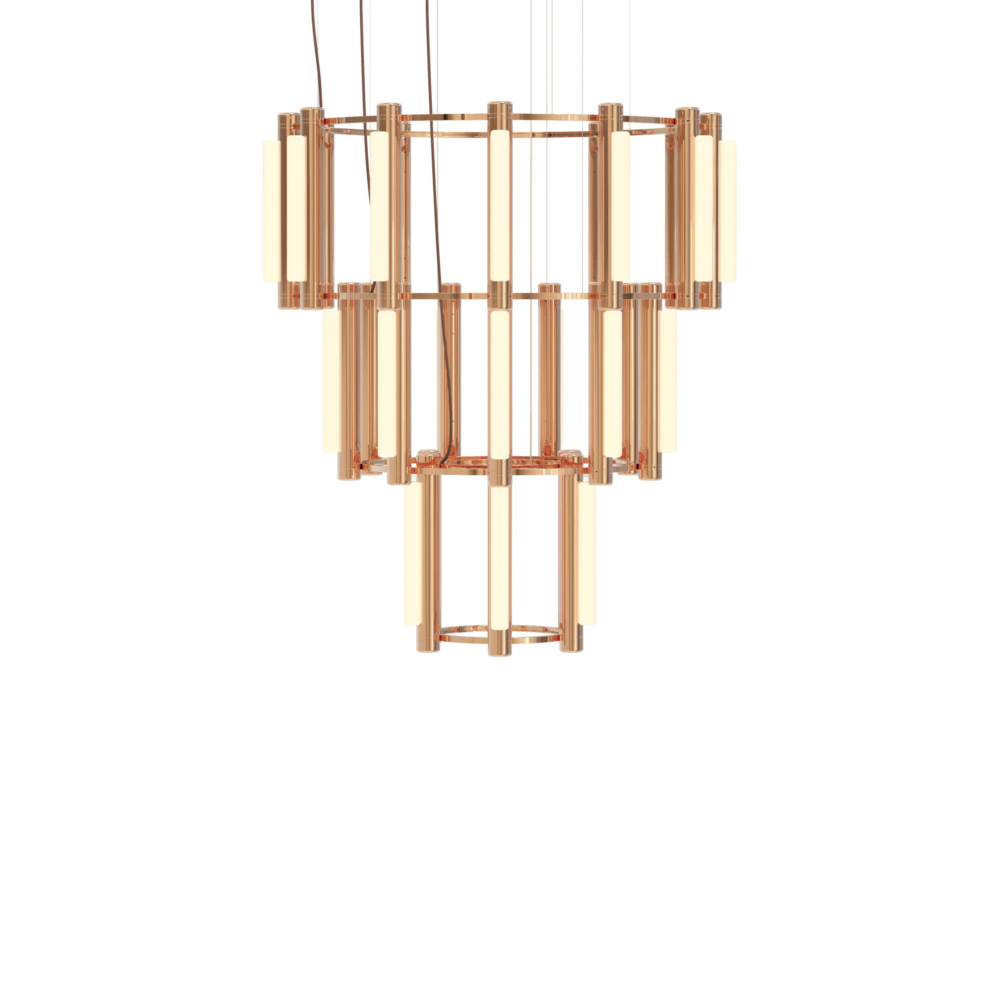 Pipeline 10 Chandelier: Copper