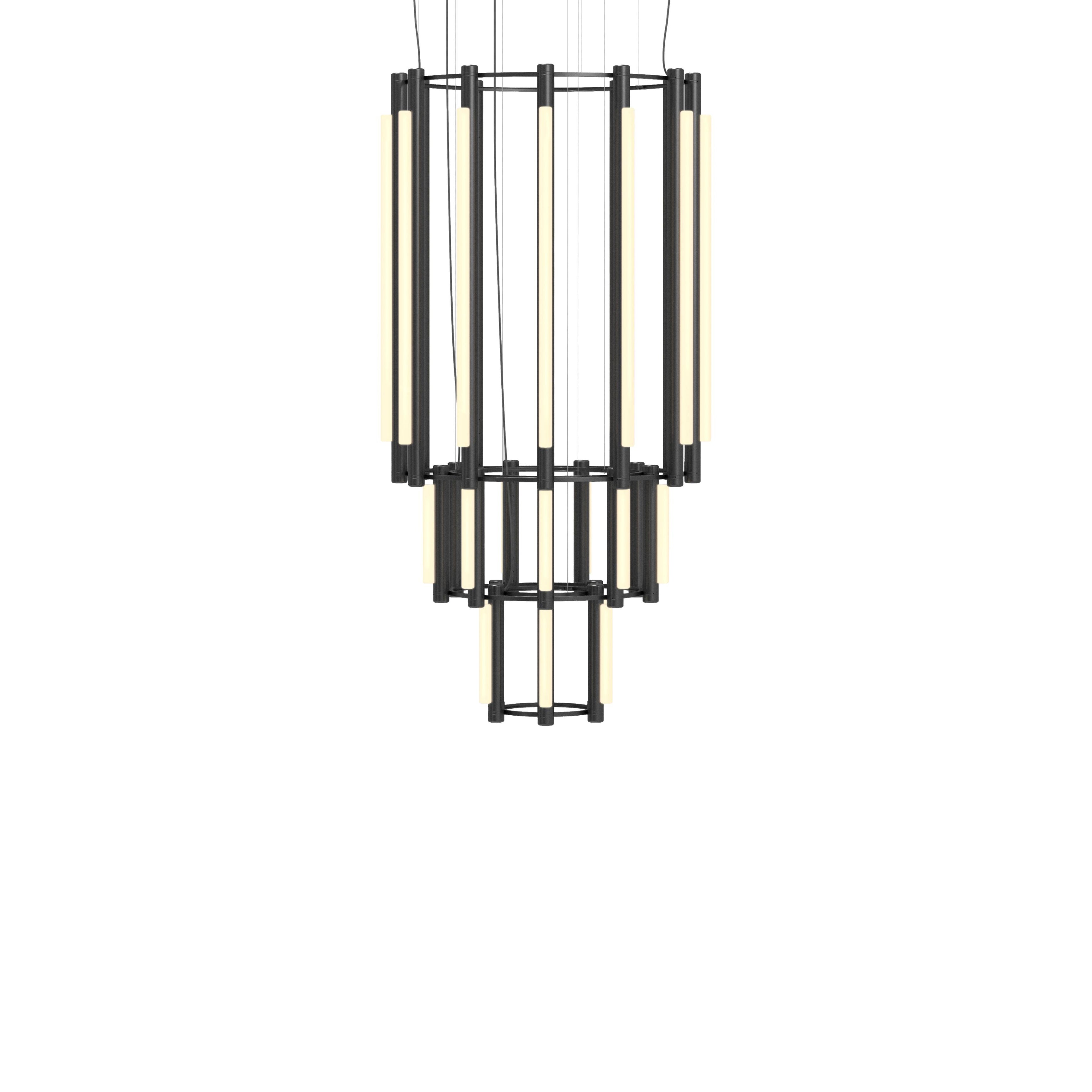 Pipeline 11 Chandelier: Black