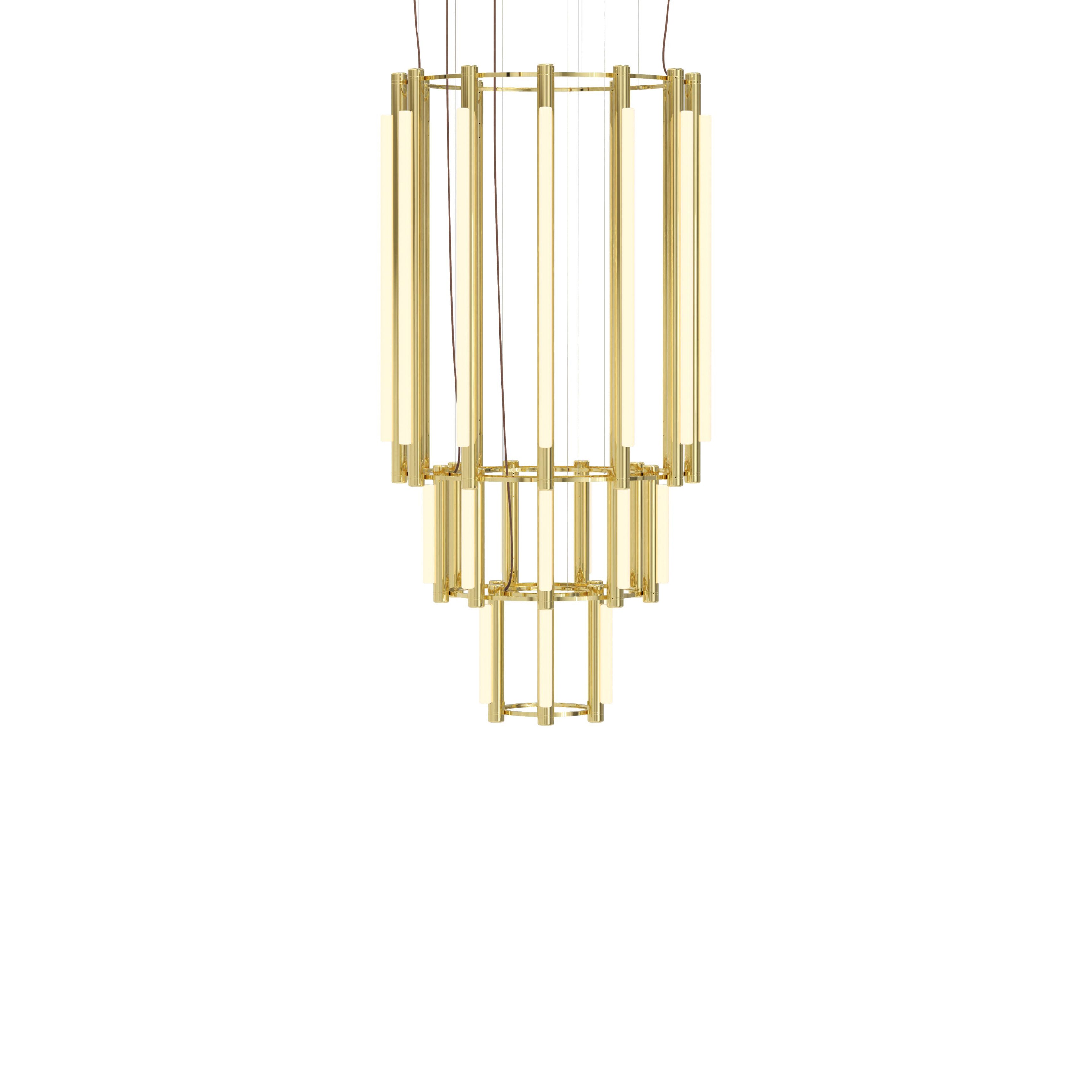 Pipeline 11 Chandelier: Brass