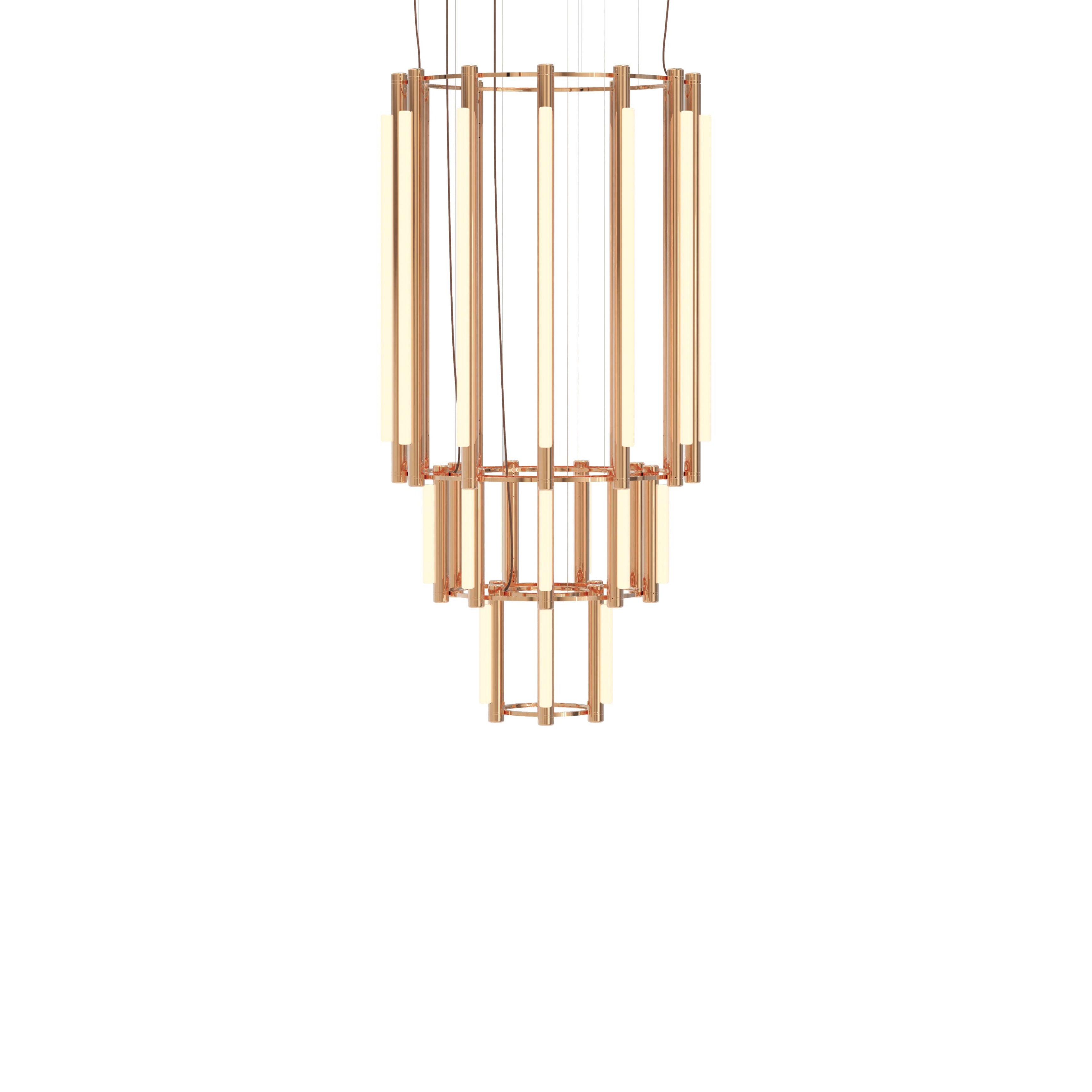 Pipeline 11 Chandelier: Copper