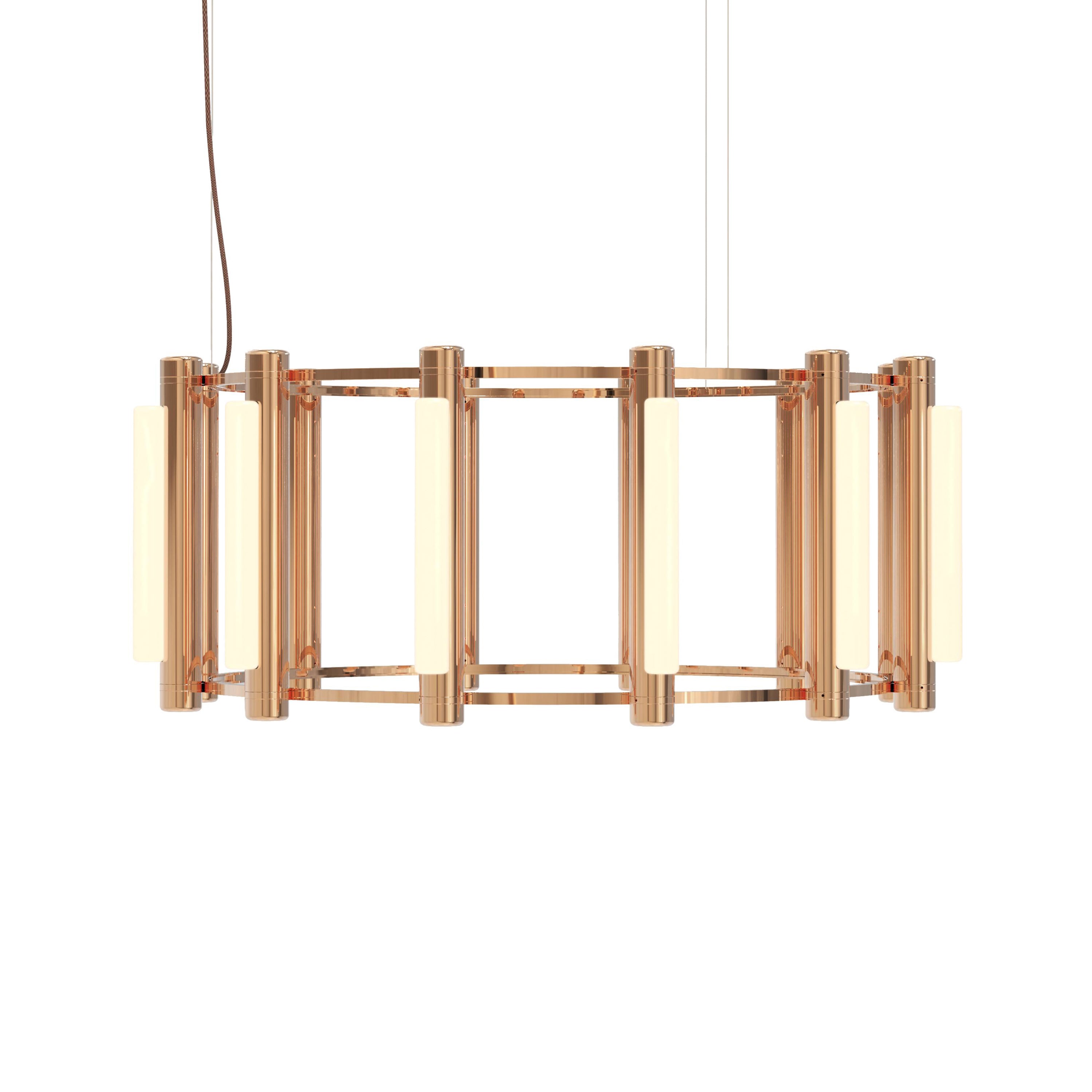 Pipeline 3 Chandelier: Copper